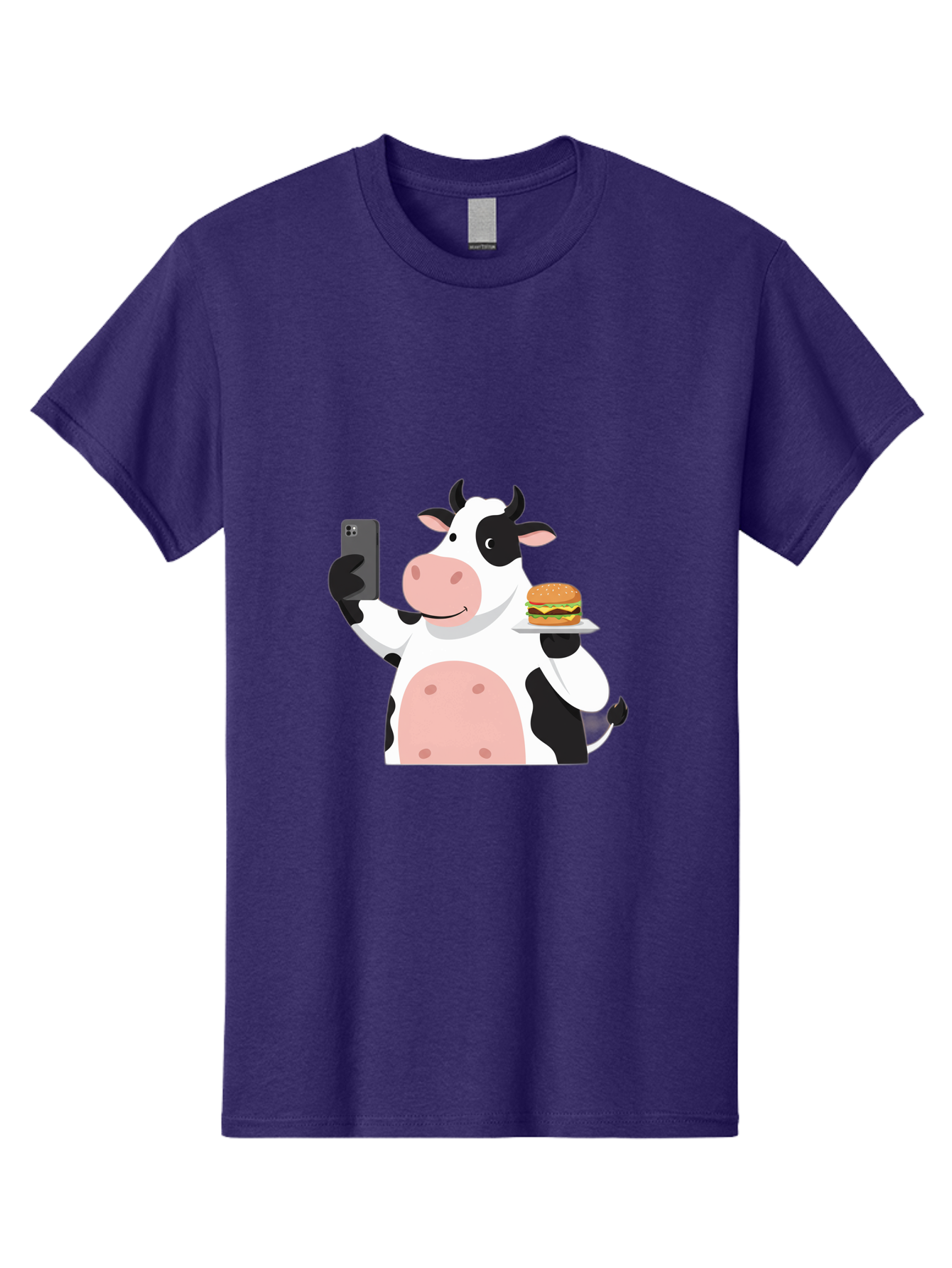 Cow-Serving-Burger Men'S Graphic Tee, 100% Cotton, Comfortable Casual Summer Wear, Machine Washable, Vintage Camera, Old Camera, Antique Camera, Black Camera, Classic Photography, Photography Equipment, Nostalgic Device, Film Camera, Bah810