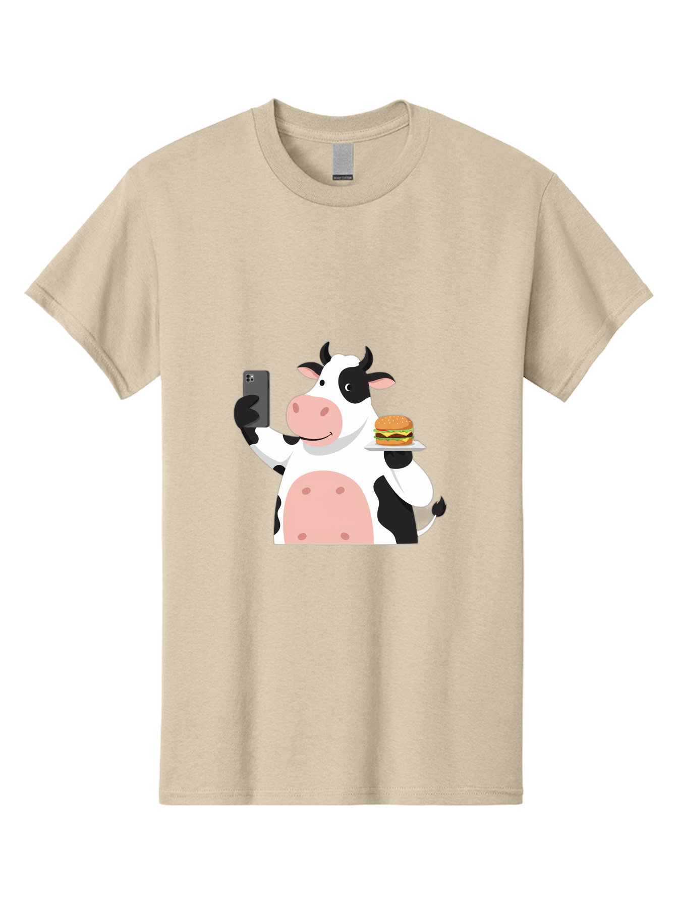 Cow-Serving-Burger Men'S Graphic Tee, 100% Cotton, Comfortable Casual Summer Wear, Machine Washable, Vintage Camera, Old Camera, Antique Camera, Black Camera, Classic Photography, Photography Equipment, Nostalgic Device, Film Camera, Bah810