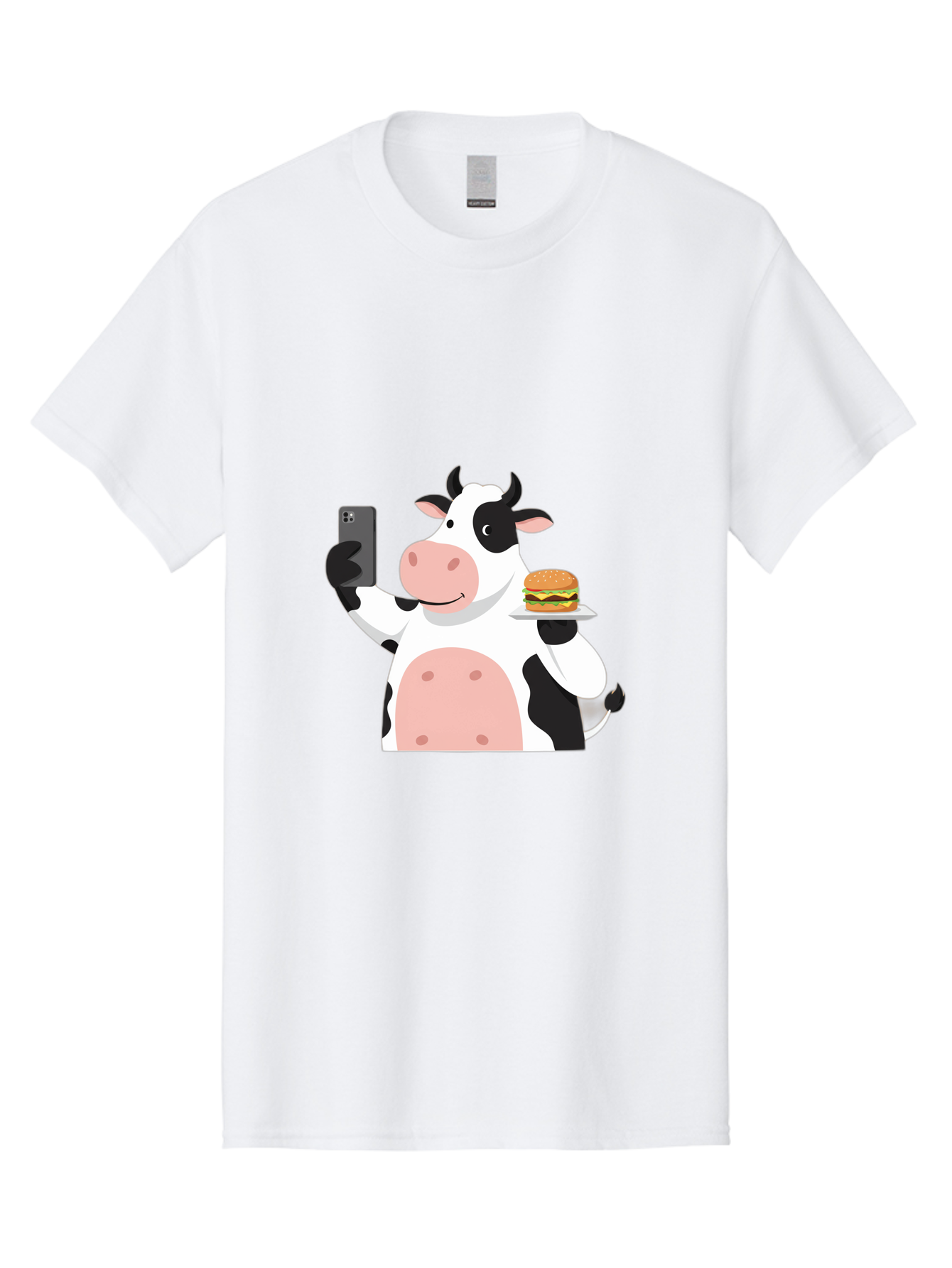Cow-Serving-Burger Men'S Graphic Tee, 100% Cotton, Comfortable Casual Summer Wear, Machine Washable, Vintage Camera, Old Camera, Antique Camera, Black Camera, Classic Photography, Photography Equipment, Nostalgic Device, Film Camera, Bah810
