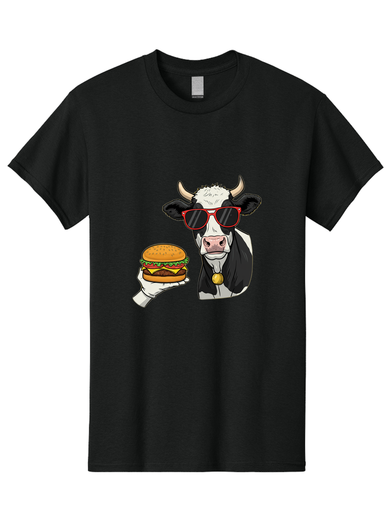 Cow-Sunglasses Men'S Graphic Tee, 100% Cotton, Comfortable Casual Summer Wear, Machine Washable, Vintage Camera, Old Camera, Antique Camera, Black Camera, Classic Photography, Photography Equipment, Nostalgic Device, Film Camera, Camera Art Bah811