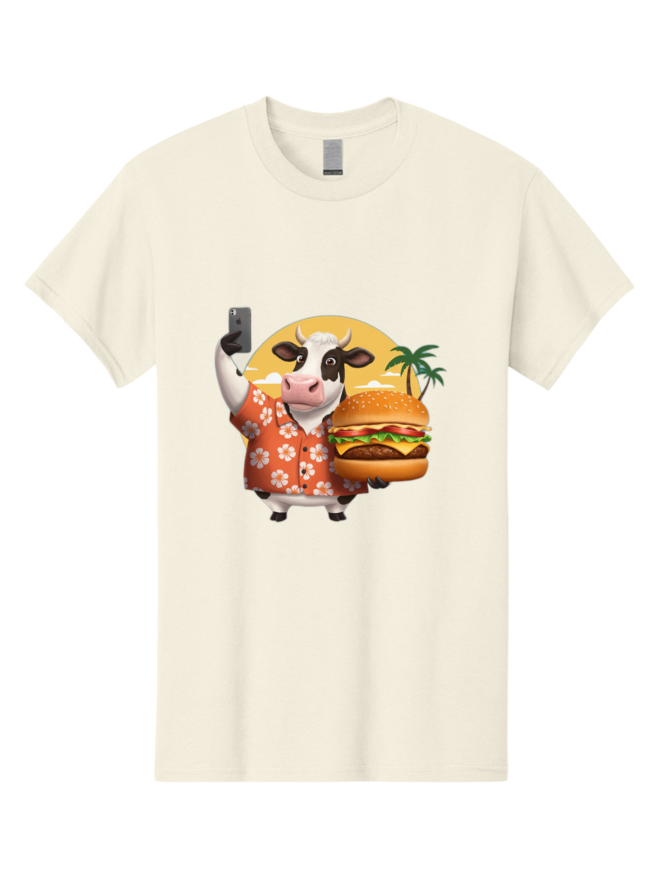 Cow-With-Burger-1 Men'S Graphic Tee, 100% Cotton, Comfortable Casual Summer Wear, Machine Washable, Vintage Camera, Old Camera, Antique Camera, Black Camera, Classic Photography, Photography Equipment, Nostalgic Device, Film Camera, Camera Art Bah817