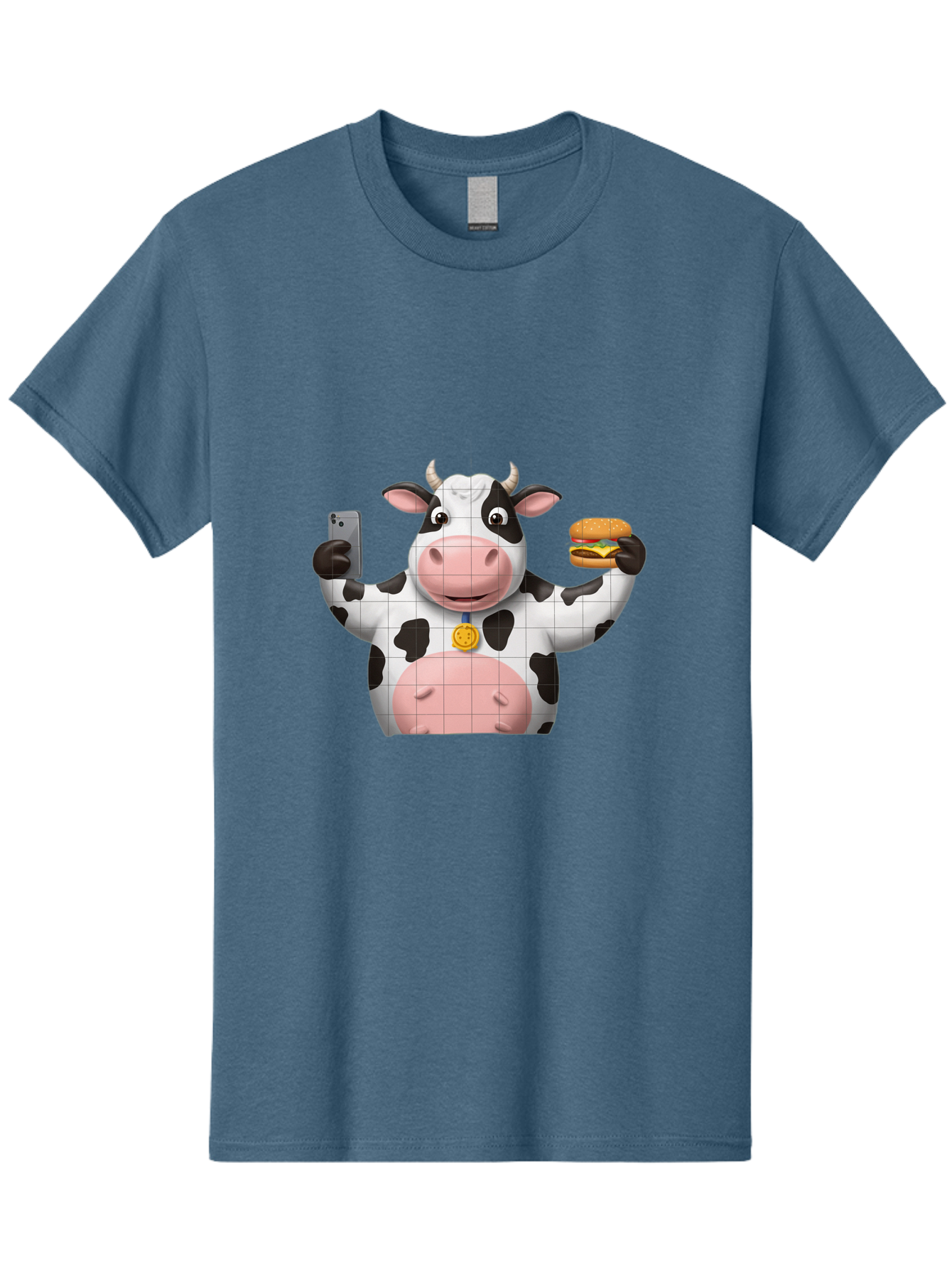 Cow-With-Burger-And-Phone Men'S Graphic Tee, 100% Cotton, Comfortable Casual Summer Wear, Machine Washable, Vintage Camera, Old Camera, Antique Camera, Black Camera, Classic Photography, Photography Equipment, Nostalgic Device, Film Camera, Bah818