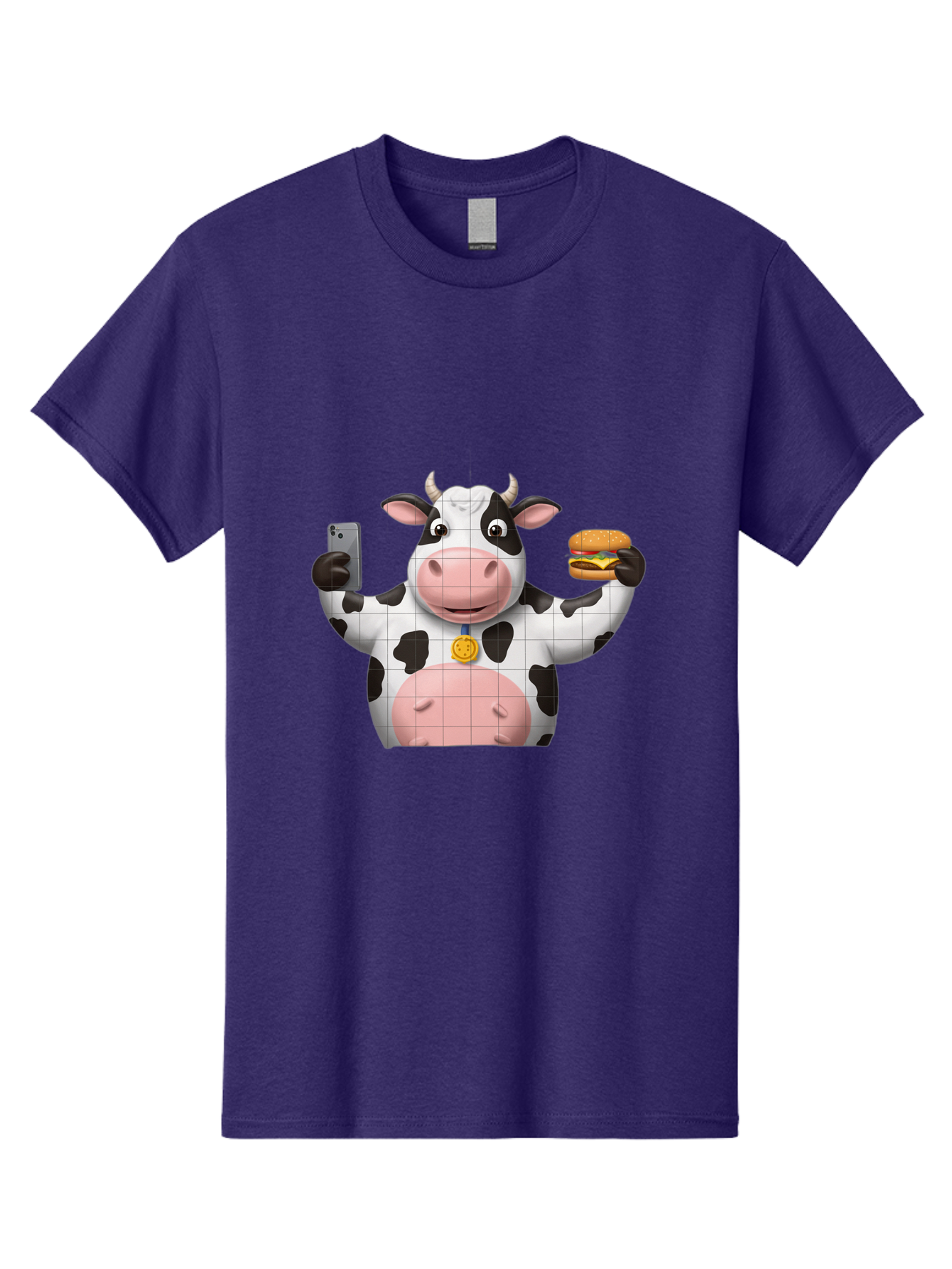 Cow-With-Burger-And-Phone Men'S Graphic Tee, 100% Cotton, Comfortable Casual Summer Wear, Machine Washable, Vintage Camera, Old Camera, Antique Camera, Black Camera, Classic Photography, Photography Equipment, Nostalgic Device, Film Camera, Bah818
