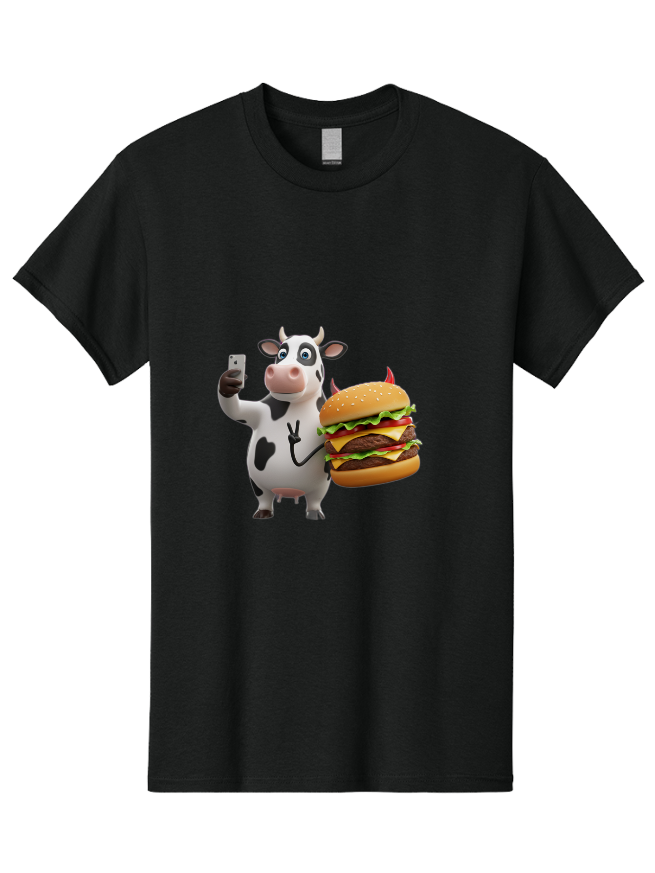 Cow-With-Burger Men'S Graphic Tee, 100% Cotton, Comfortable Casual Summer Wear, Machine Washable, Vintage Camera, Old Camera, Antique Camera, Black Camera, Classic Photography, Photography Equipment, Nostalgic Device, Film Camera, Camera Art Bah819