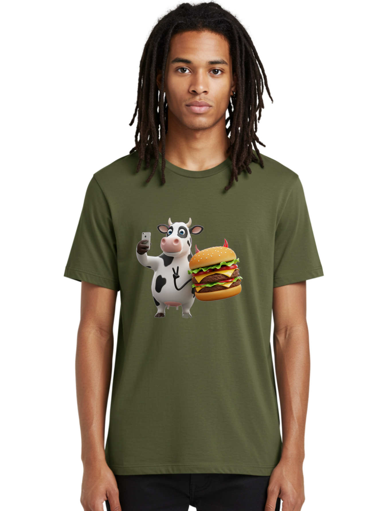 Cow-With-Burger Men'S Graphic Tee, 100% Cotton, Comfortable Casual Summer Wear, Machine Washable, Vintage Camera, Old Camera, Antique Camera, Black Camera, Classic Photography, Photography Equipment, Nostalgic Device, Film Camera, Camera Art Bah819