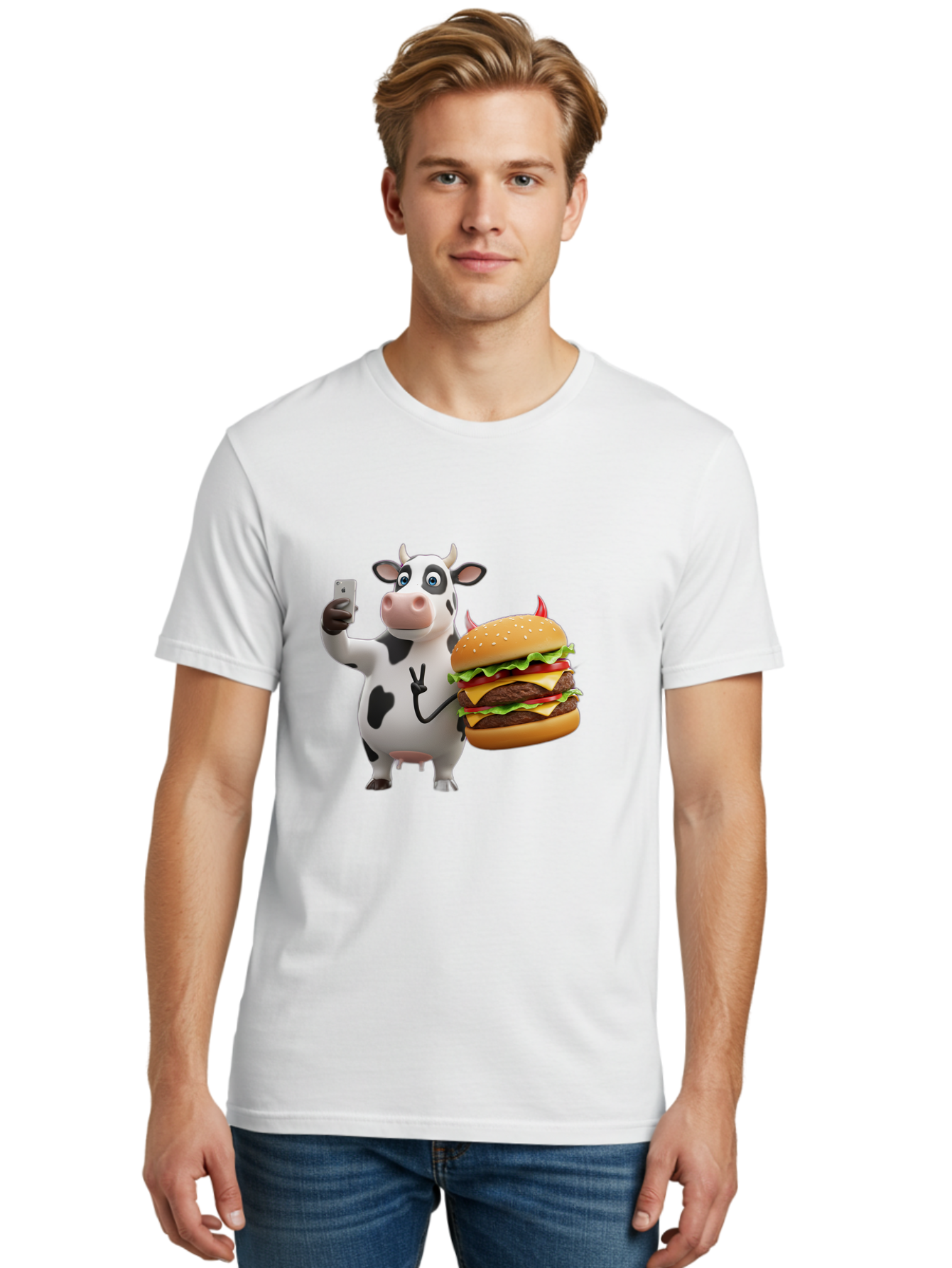 Cow-With-Burger Men'S Graphic Tee, 100% Cotton, Comfortable Casual Summer Wear, Machine Washable, Vintage Camera, Old Camera, Antique Camera, Black Camera, Classic Photography, Photography Equipment, Nostalgic Device, Film Camera, Camera Art Bah819