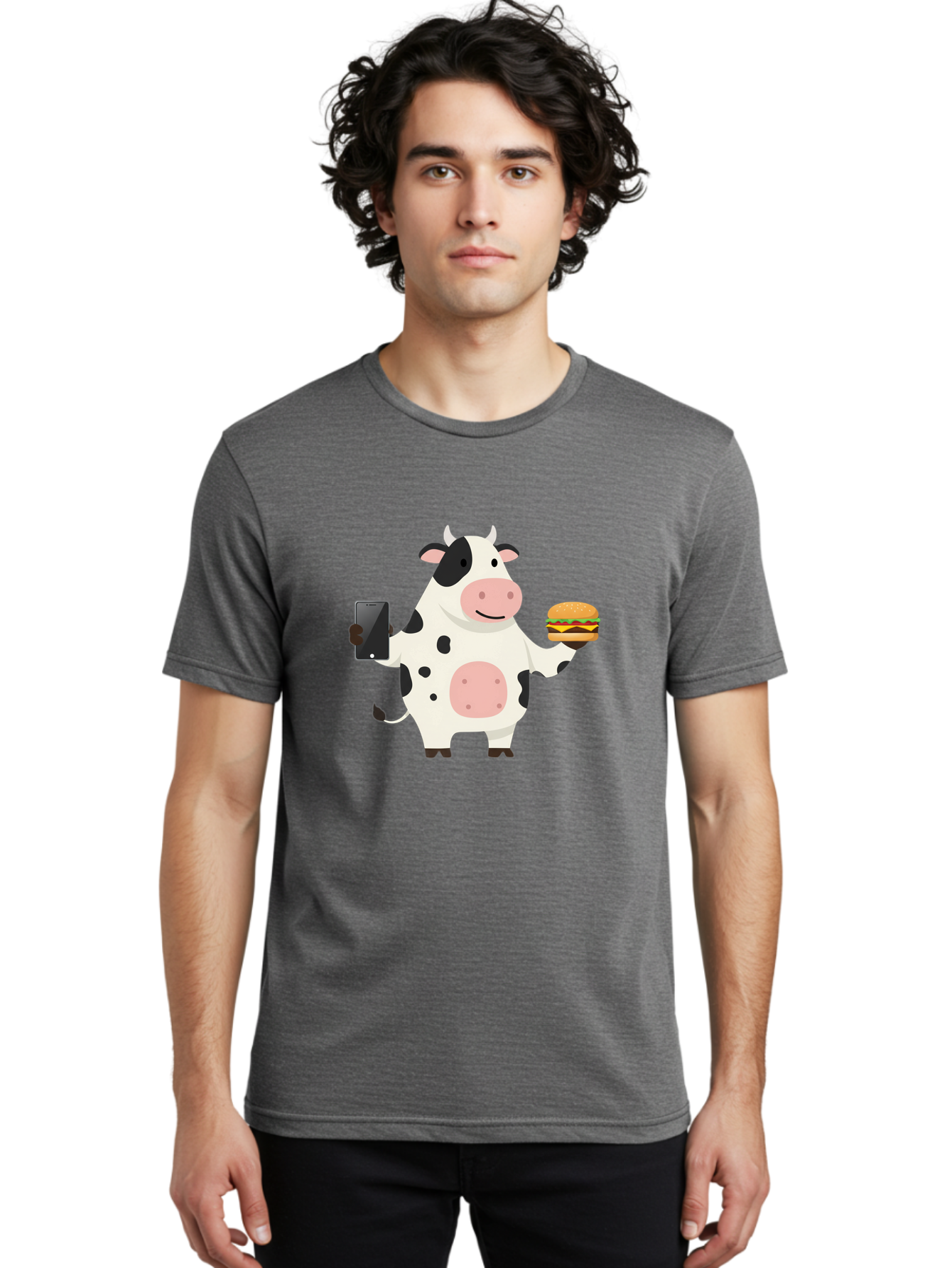 Cow-With-Hamburger Men'S Graphic Tee, 100% Cotton, Comfortable Casual Summer Wear, Machine Washable, Vintage Camera, Old Camera, Antique Camera, Black Camera, Classic Photography, Photography Equipment, Nostalgic Device, Film Camera, Bah821