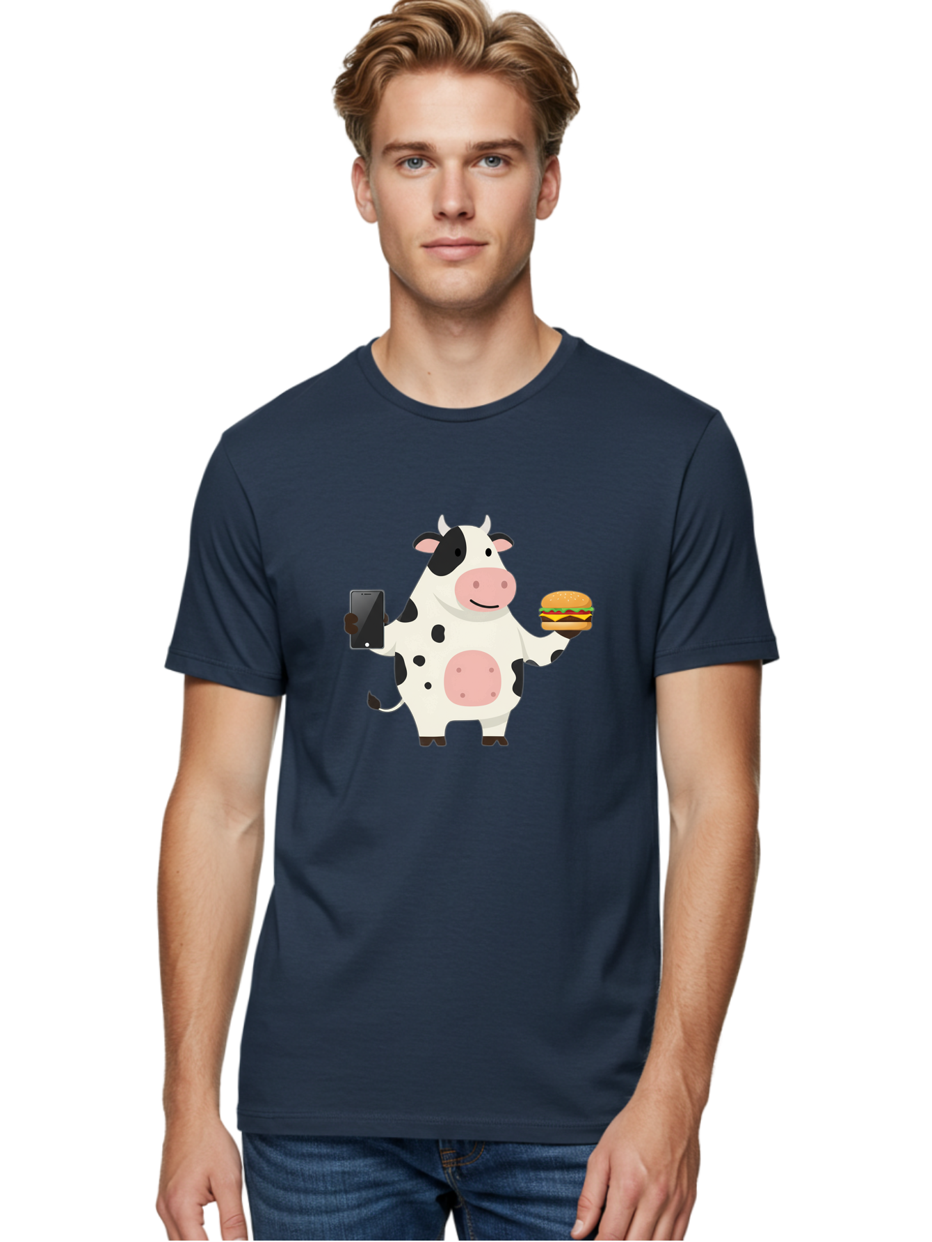 Cow-With-Hamburger Men'S Graphic Tee, 100% Cotton, Comfortable Casual Summer Wear, Machine Washable, Vintage Camera, Old Camera, Antique Camera, Black Camera, Classic Photography, Photography Equipment, Nostalgic Device, Film Camera, Bah821