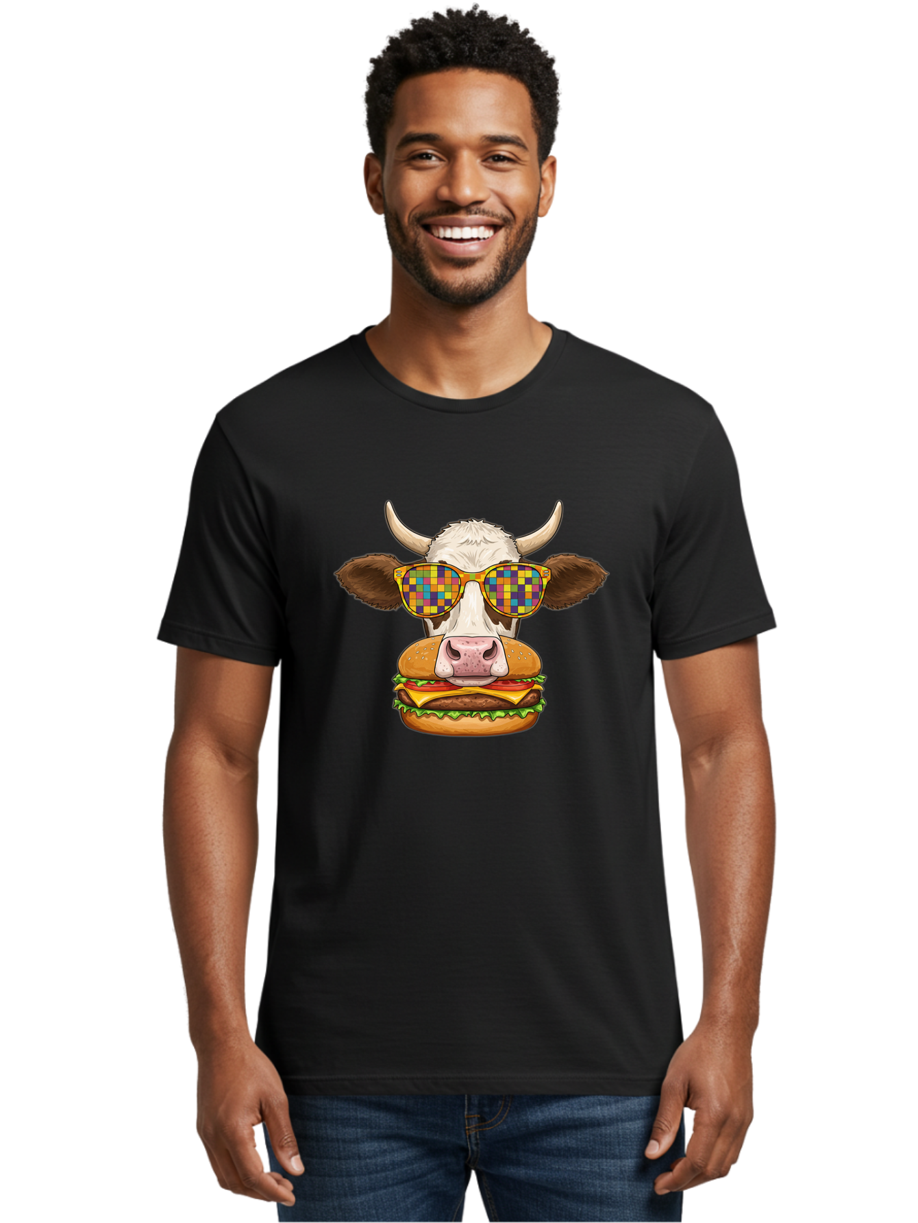 Cowburger-1 Men'S Graphic Tee, 100% Cotton, Comfortable Casual Summer Wear, Machine Washable, Vintage Camera, Old Camera, Antique Camera, Black Camera, Classic Photography, Photography Equipment, Nostalgic Device, Film Camera, Camera Art Bah824