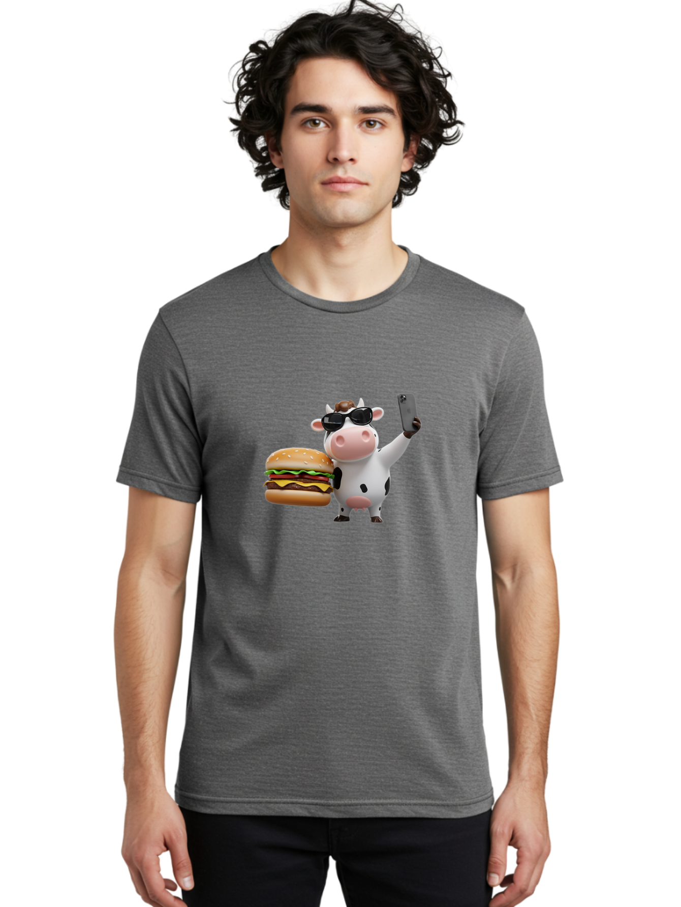 Cowburger Men'S Graphic Tee, 100% Cotton, Comfortable Casual Summer Wear, Machine Washable, Vintage Camera, Old Camera, Antique Camera, Black Camera, Classic Photography, Photography Equipment, Nostalgic Device, Film Camera, Camera Art Bah825