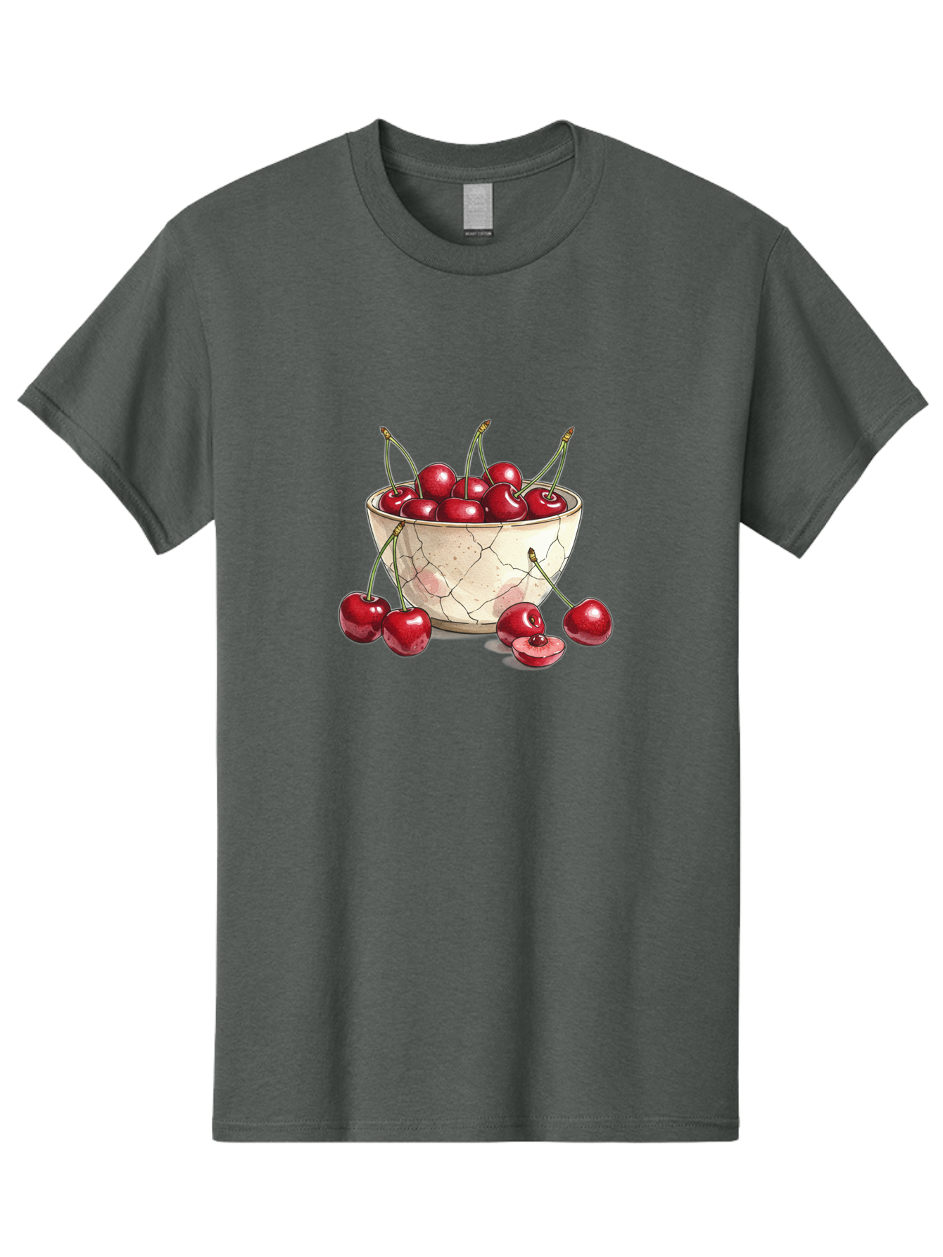 Cracked-Bowl-Cherries-1 Men'S Graphic Tee, 100% Cotton, Comfortable Casual Summer Wear, Machine Washable, Vintage Camera, Old Camera, Antique Camera, Black Camera, Classic Photography, Photography Equipment, Nostalgic Device, Film Camera, Bah826