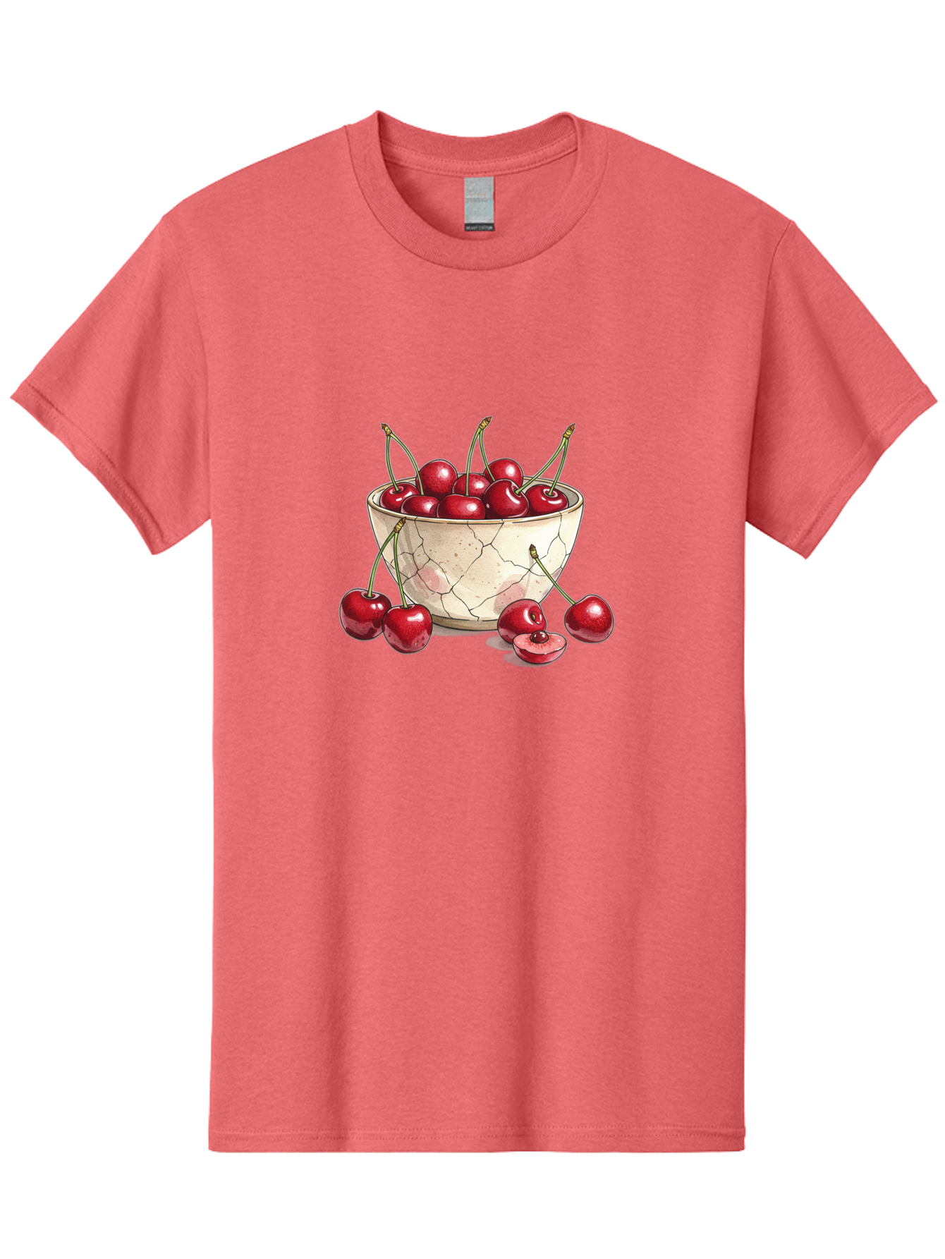 Cracked-Bowl-Cherries-1 Men'S Graphic Tee, 100% Cotton, Comfortable Casual Summer Wear, Machine Washable, Vintage Camera, Old Camera, Antique Camera, Black Camera, Classic Photography, Photography Equipment, Nostalgic Device, Film Camera, Bah826