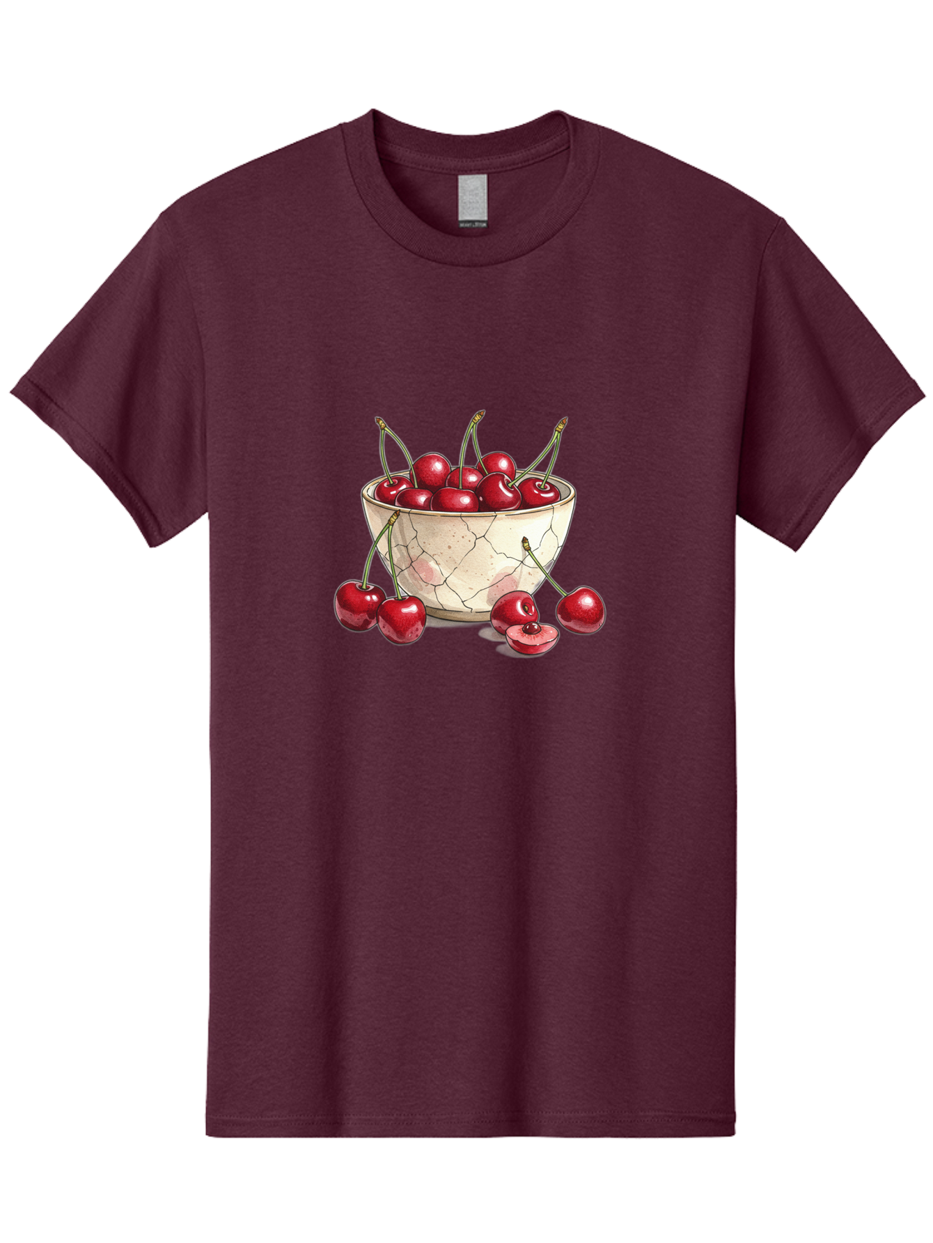 Cracked-Bowl-Cherries-1 Men'S Graphic Tee, 100% Cotton, Comfortable Casual Summer Wear, Machine Washable, Vintage Camera, Old Camera, Antique Camera, Black Camera, Classic Photography, Photography Equipment, Nostalgic Device, Film Camera, Bah826
