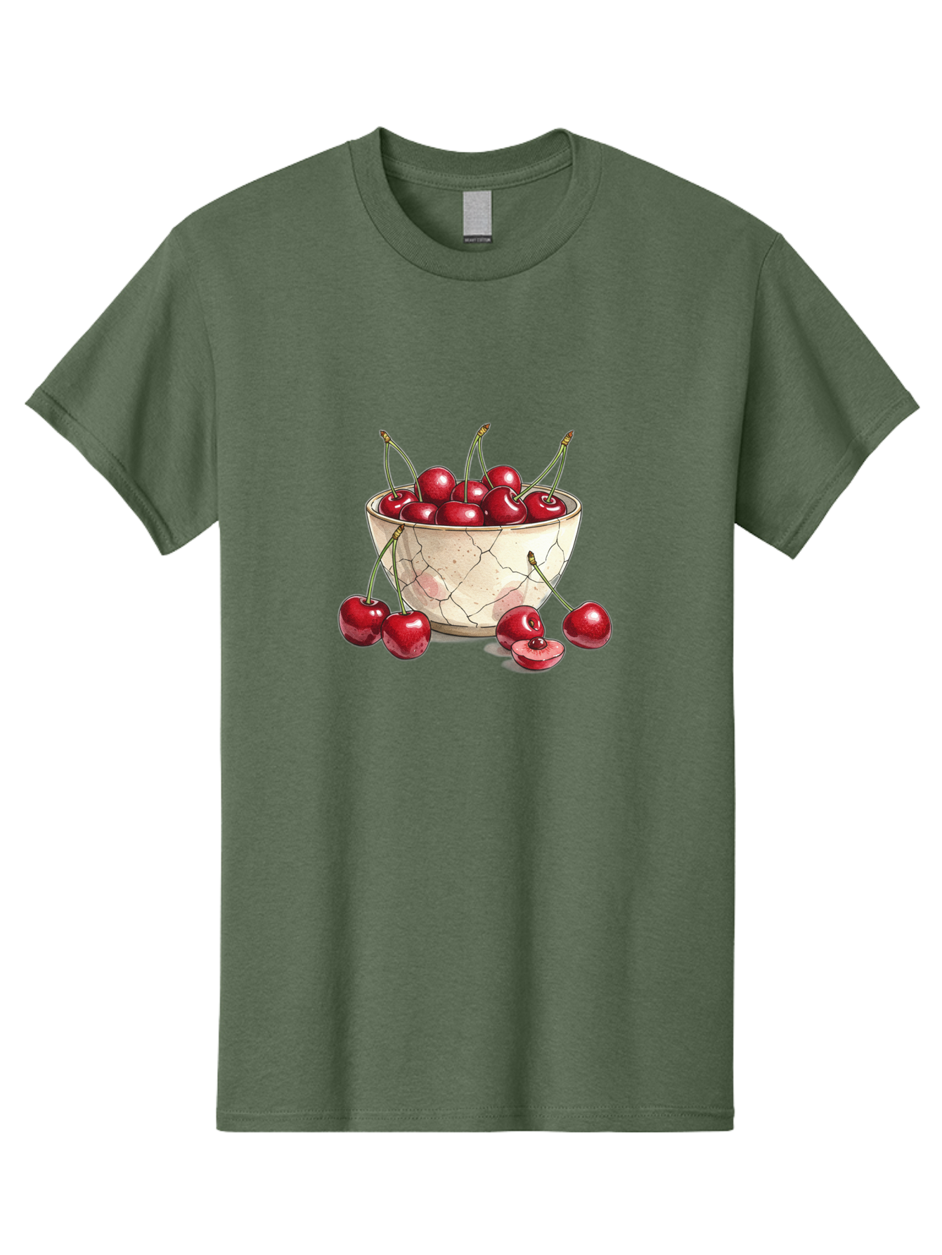Cracked-Bowl-Cherries-1 Men'S Graphic Tee, 100% Cotton, Comfortable Casual Summer Wear, Machine Washable, Vintage Camera, Old Camera, Antique Camera, Black Camera, Classic Photography, Photography Equipment, Nostalgic Device, Film Camera, Bah826