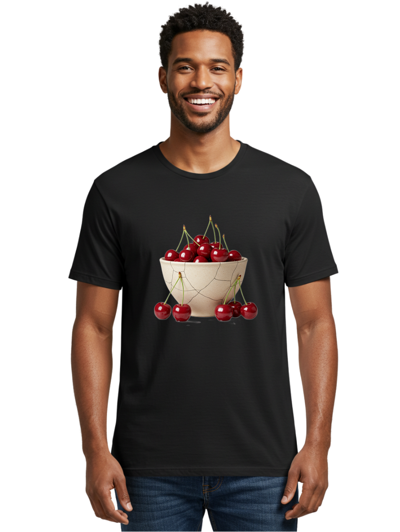 Cracked-Bowl-Cherries Men'S Graphic Tee, 100% Cotton, Comfortable Casual Summer Wear, Machine Washable, Vintage Camera, Old Camera, Antique Camera, Black Camera, Classic Photography, Photography Equipment, Nostalgic Device, Film Camera, Bah827