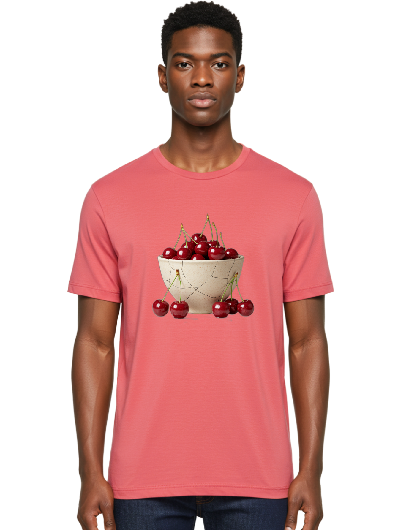Cracked-Bowl-Cherries Men'S Graphic Tee, 100% Cotton, Comfortable Casual Summer Wear, Machine Washable, Vintage Camera, Old Camera, Antique Camera, Black Camera, Classic Photography, Photography Equipment, Nostalgic Device, Film Camera, Bah827
