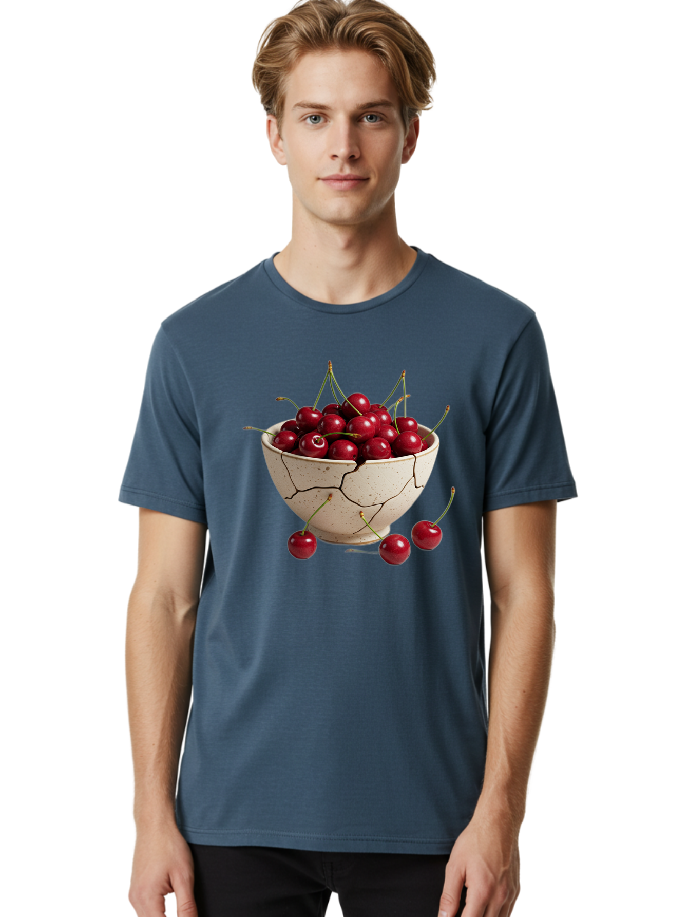 Cracked-Bowl-Of-Cherries Men'S Graphic Tee, 100% Cotton, Comfortable Casual Summer Wear, Machine Washable, Vintage Camera, Old Camera, Antique Camera, Black Camera, Classic Photography, Photography Equipment, Nostalgic Device, Film Camera, Bah828