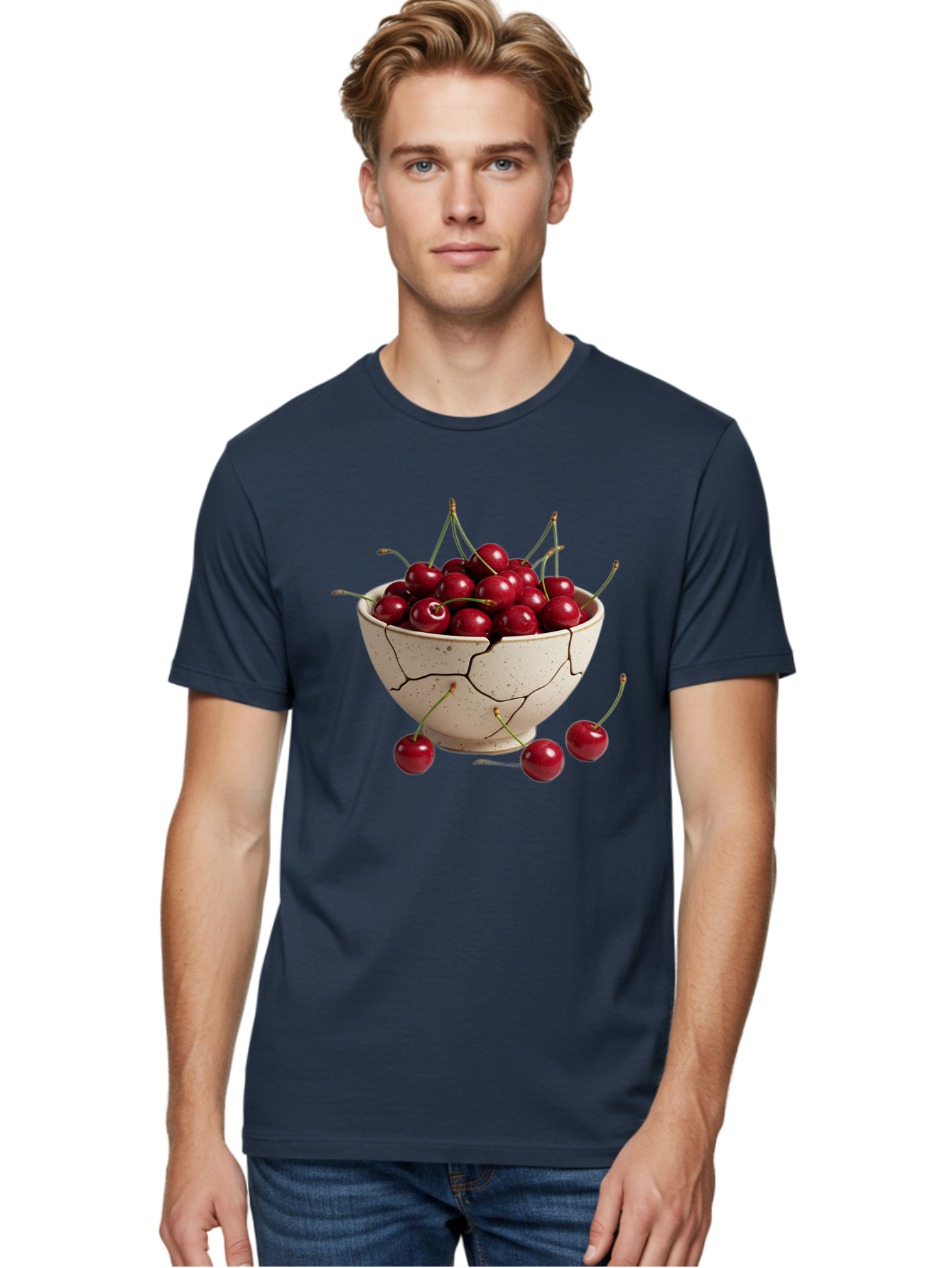 Cracked-Bowl-Of-Cherries Men'S Graphic Tee, 100% Cotton, Comfortable Casual Summer Wear, Machine Washable, Vintage Camera, Old Camera, Antique Camera, Black Camera, Classic Photography, Photography Equipment, Nostalgic Device, Film Camera, Bah828
