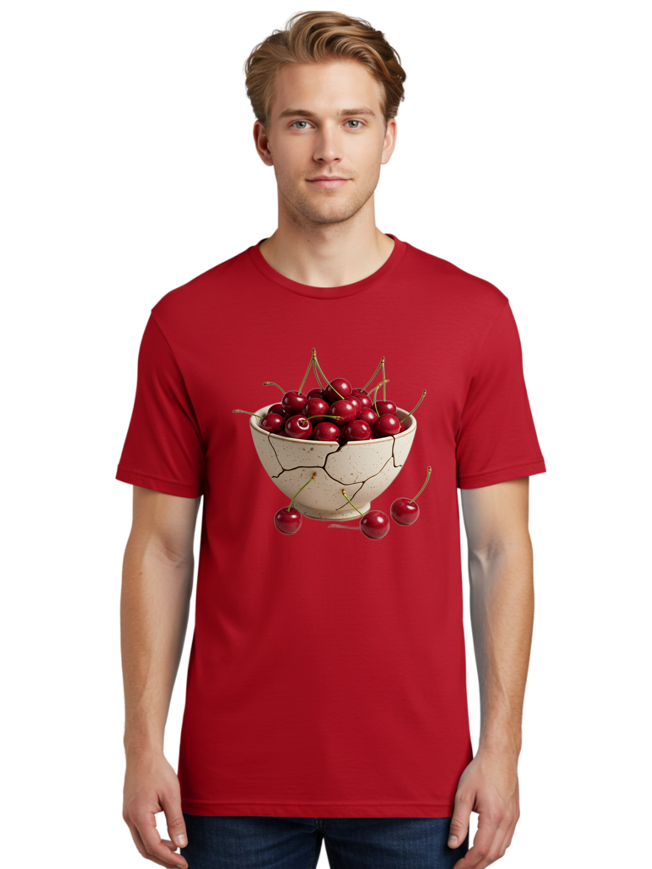 Cracked-Bowl-Of-Cherries Men'S Graphic Tee, 100% Cotton, Comfortable Casual Summer Wear, Machine Washable, Vintage Camera, Old Camera, Antique Camera, Black Camera, Classic Photography, Photography Equipment, Nostalgic Device, Film Camera, Bah828