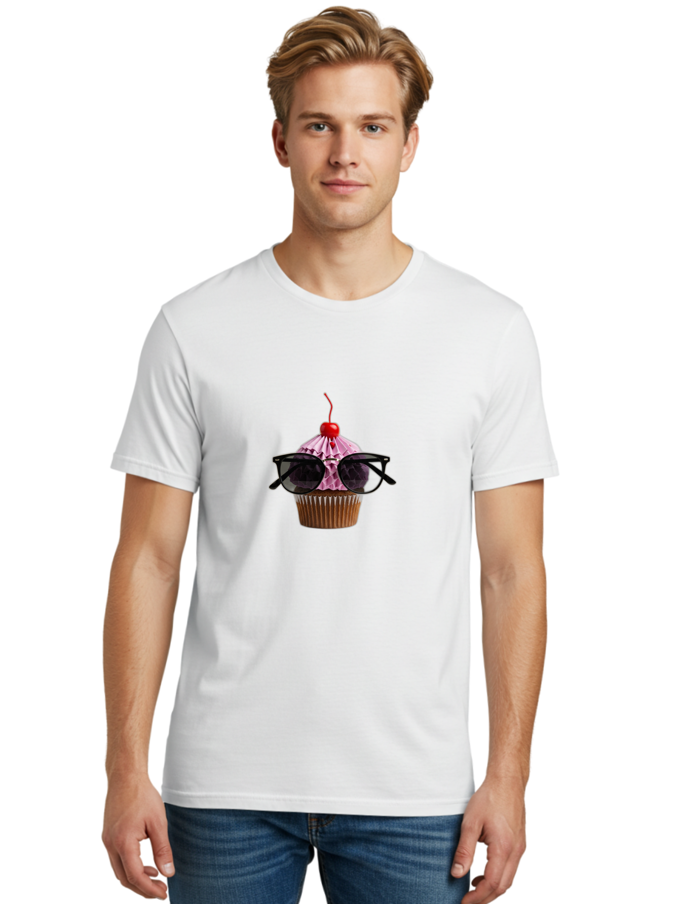Cupcake-2 Men'S Graphic Tee, 100% Cotton, Comfortable Casual Summer Wear, Machine Washable, Vintage Camera, Old Camera, Antique Camera, Black Camera, Classic Photography, Photography Equipment, Nostalgic Device, Film Camera, Camera Art Bah840