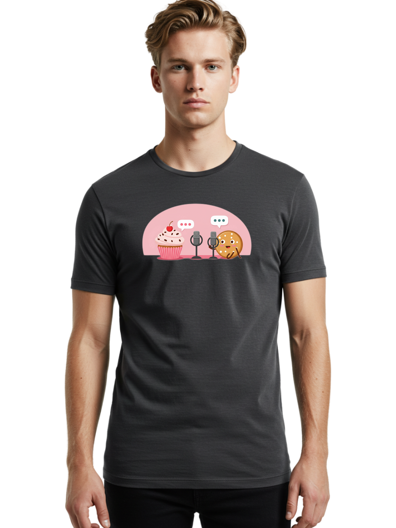 Cupcake-And-Cookie Men'S Graphic Tee, 100% Cotton, Comfortable Casual Summer Wear, Machine Washable, Vintage Camera, Old Camera, Antique Camera, Black Camera, Classic Photography, Photography Equipment, Nostalgic Device, Film Camera, Bah844