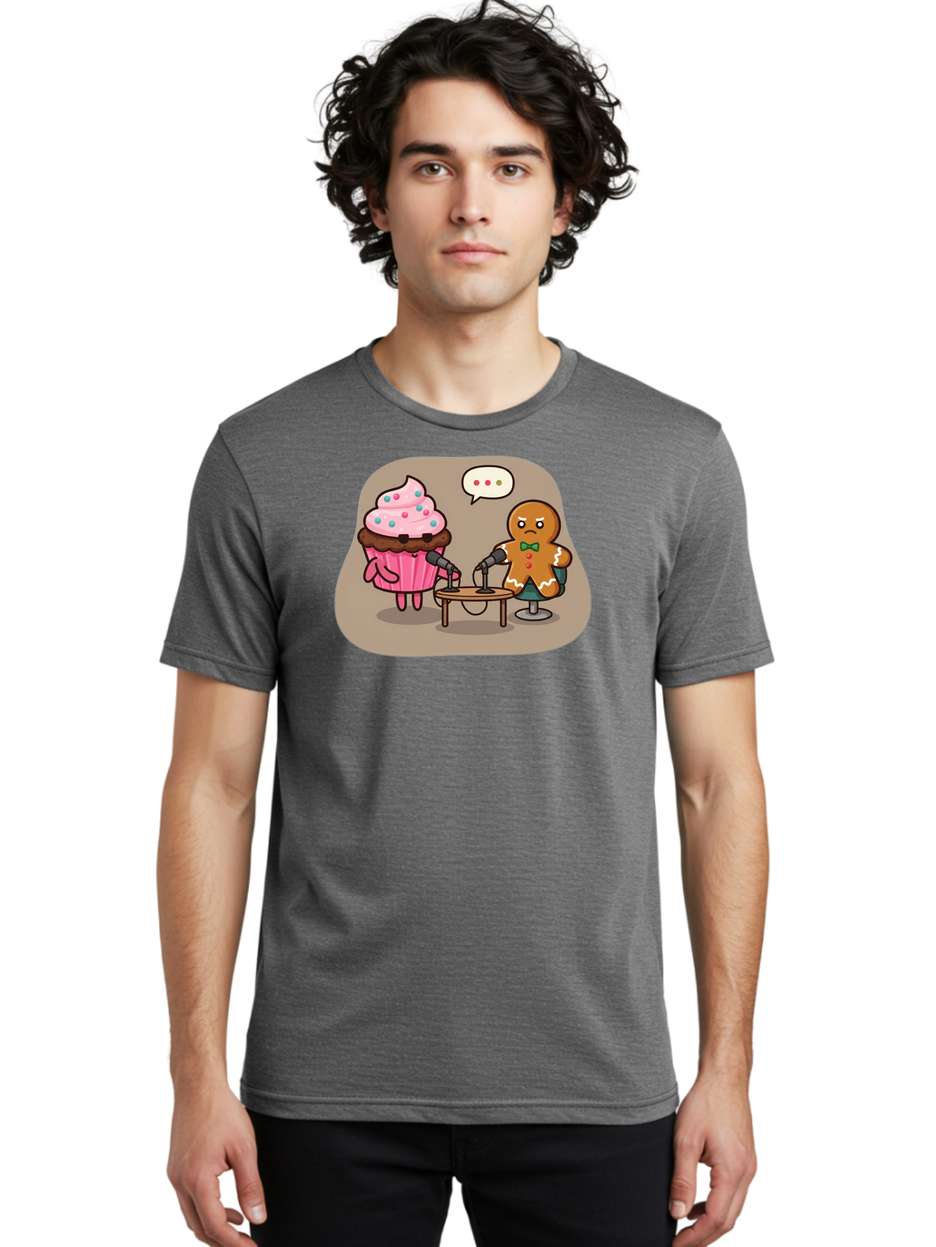 Cupcake-And-Gingerbread-Man Men'S Graphic Tee, 100% Cotton, Comfortable Casual Summer Wear, Machine Washable, Vintage Camera, Old Camera, Antique Camera, Black Camera, Classic Photography, Photography Equipment, Nostalgic Device, Film Camera, Bah845