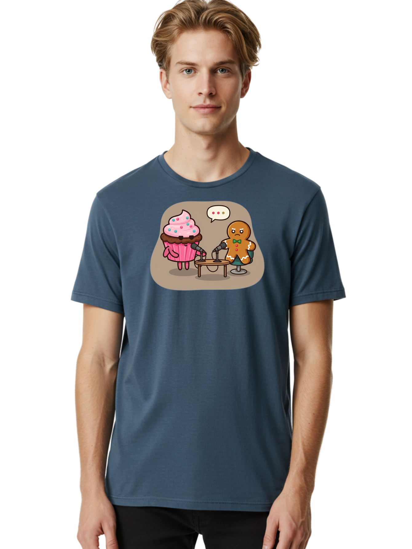 Cupcake-And-Gingerbread-Man Men'S Graphic Tee, 100% Cotton, Comfortable Casual Summer Wear, Machine Washable, Vintage Camera, Old Camera, Antique Camera, Black Camera, Classic Photography, Photography Equipment, Nostalgic Device, Film Camera, Bah845