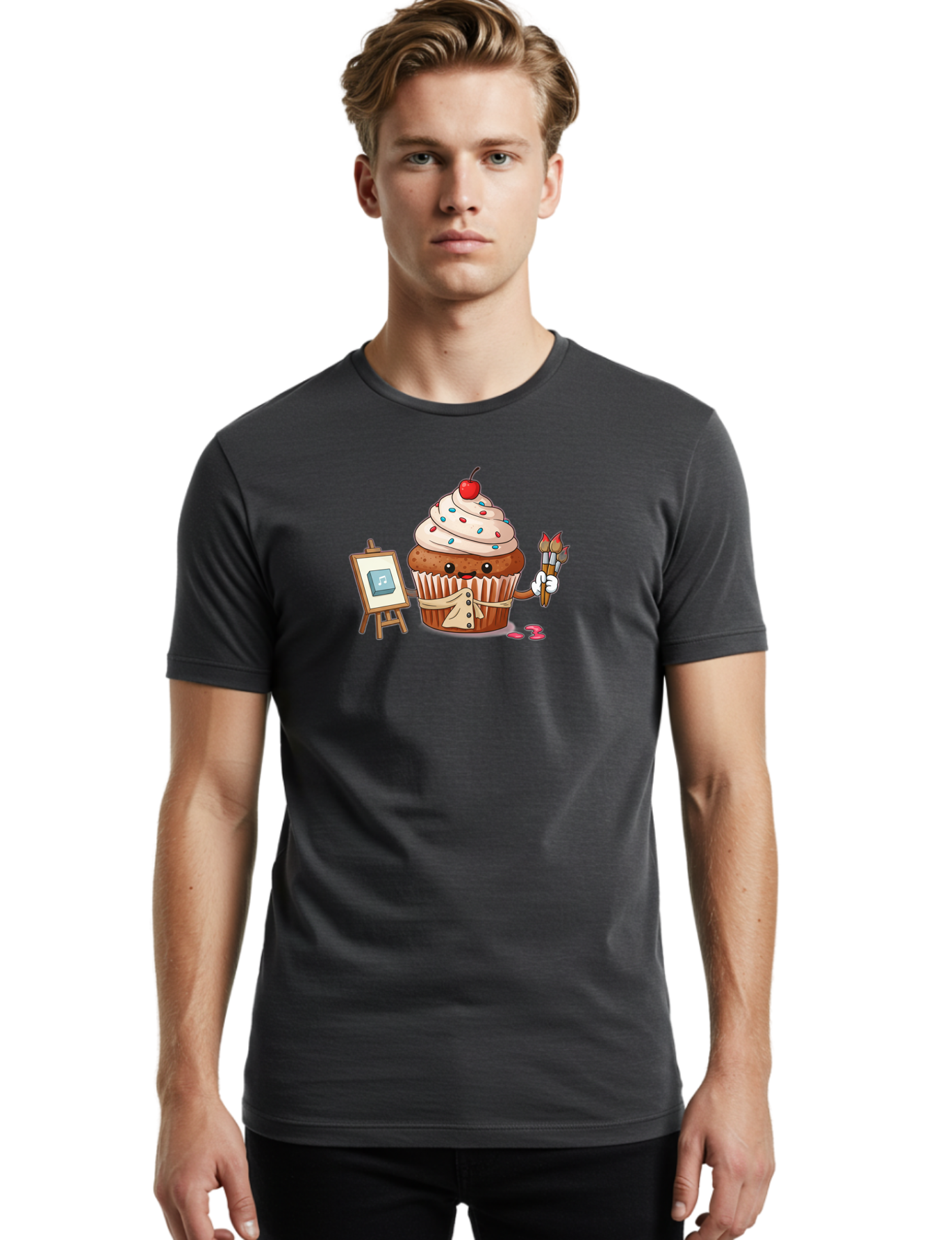 Cupcake-Artist Men'S Graphic Tee, 100% Cotton, Comfortable Casual Summer Wear, Machine Washable, Vintage Camera, Old Camera, Antique Camera, Black Camera, Classic Photography, Photography Equipment, Nostalgic Device, Film Camera, Camera Art Bah846