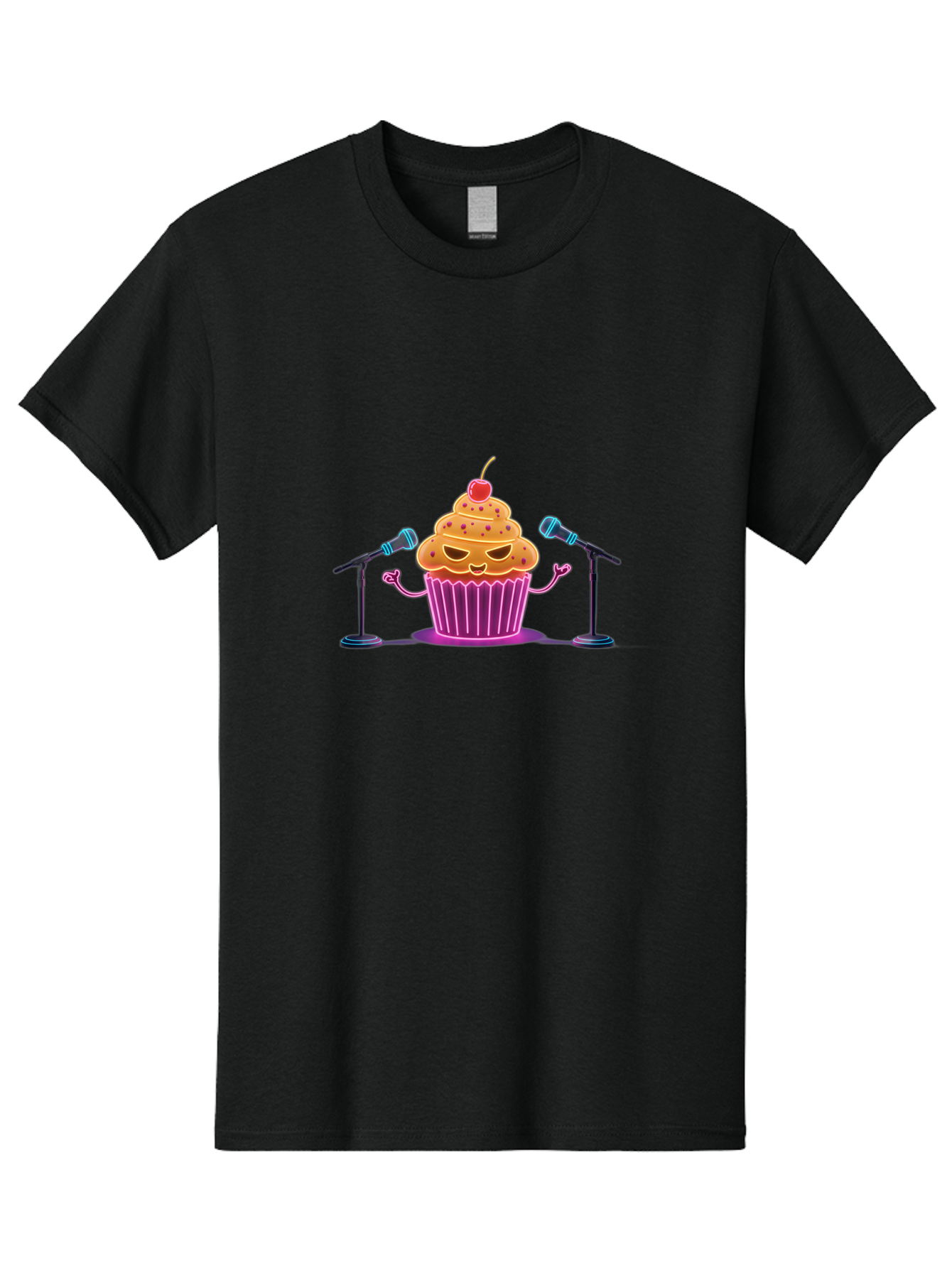 Cupcake-Character Men'S Graphic Tee, 100% Cotton, Comfortable Casual Summer Wear, Machine Washable, Vintage Camera, Old Camera, Antique Camera, Black Camera, Classic Photography, Photography Equipment, Nostalgic Device, Film Camera, Camera Art Bah847