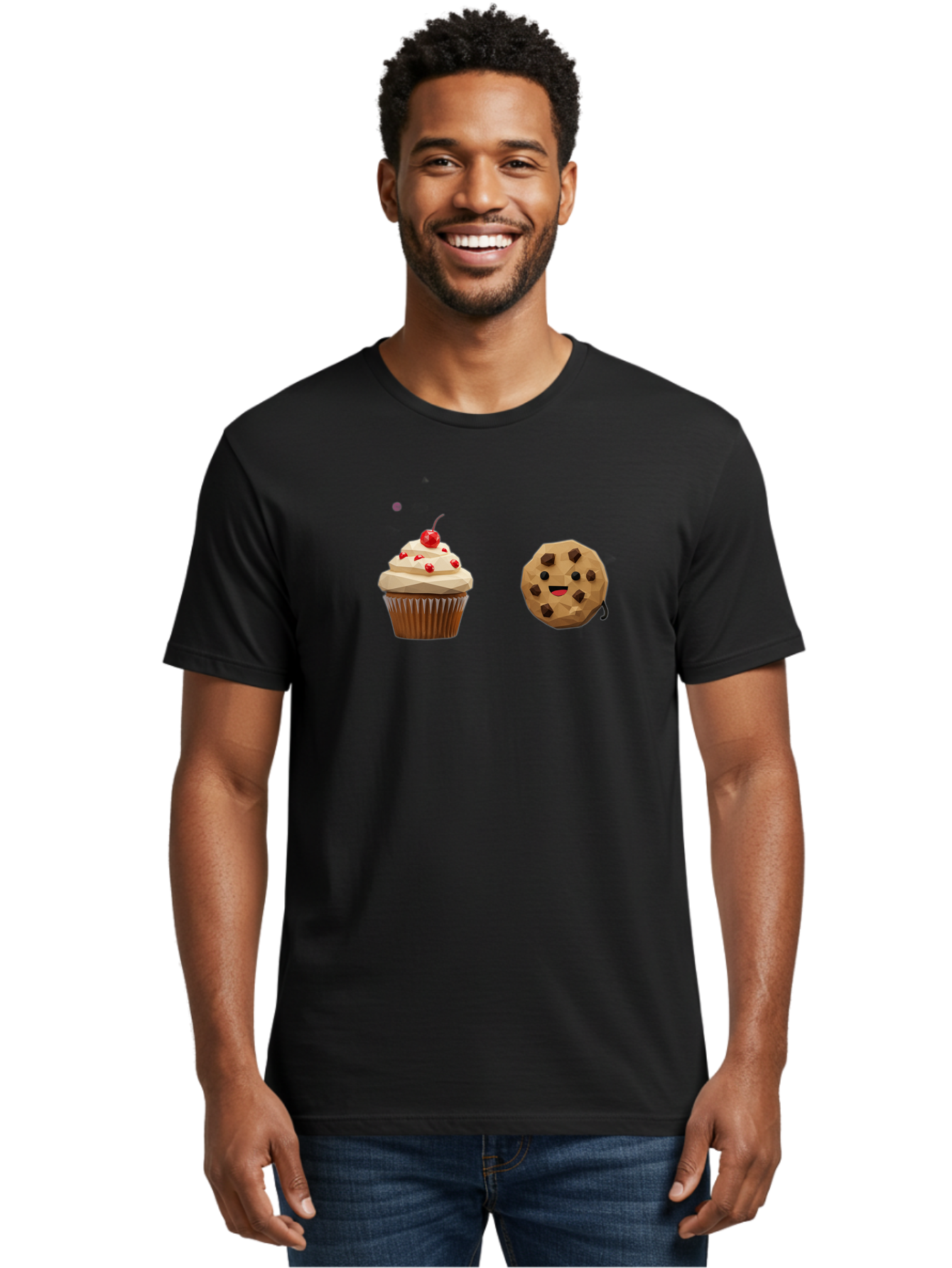 Cupcake-Cookie Men'S Graphic Tee, 100% Cotton, Comfortable Casual Summer Wear, Machine Washable, Vintage Camera, Old Camera, Antique Camera, Black Camera, Classic Photography, Photography Equipment, Nostalgic Device, Film Camera, Camera Art Bah849