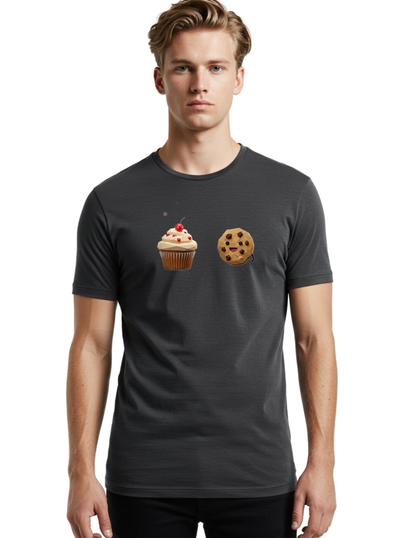 Cupcake-Cookie Men'S Graphic Tee, 100% Cotton, Comfortable Casual Summer Wear, Machine Washable, Vintage Camera, Old Camera, Antique Camera, Black Camera, Classic Photography, Photography Equipment, Nostalgic Device, Film Camera, Camera Art Bah849