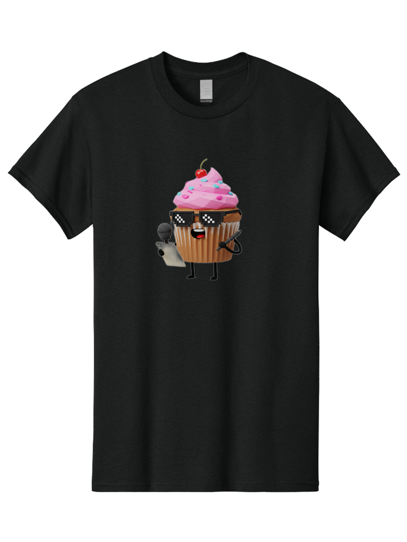 Cupcake-Dj-1 Men'S Graphic Tee, 100% Cotton, Comfortable Casual Summer Wear, Machine Washable, Vintage Camera, Old Camera, Antique Camera, Black Camera, Classic Photography, Photography Equipment, Nostalgic Device, Film Camera, Camera Art Bah851