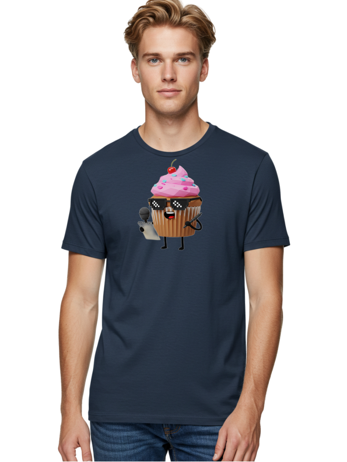 Cupcake-Dj-1 Men'S Graphic Tee, 100% Cotton, Comfortable Casual Summer Wear, Machine Washable, Vintage Camera, Old Camera, Antique Camera, Black Camera, Classic Photography, Photography Equipment, Nostalgic Device, Film Camera, Camera Art Bah851