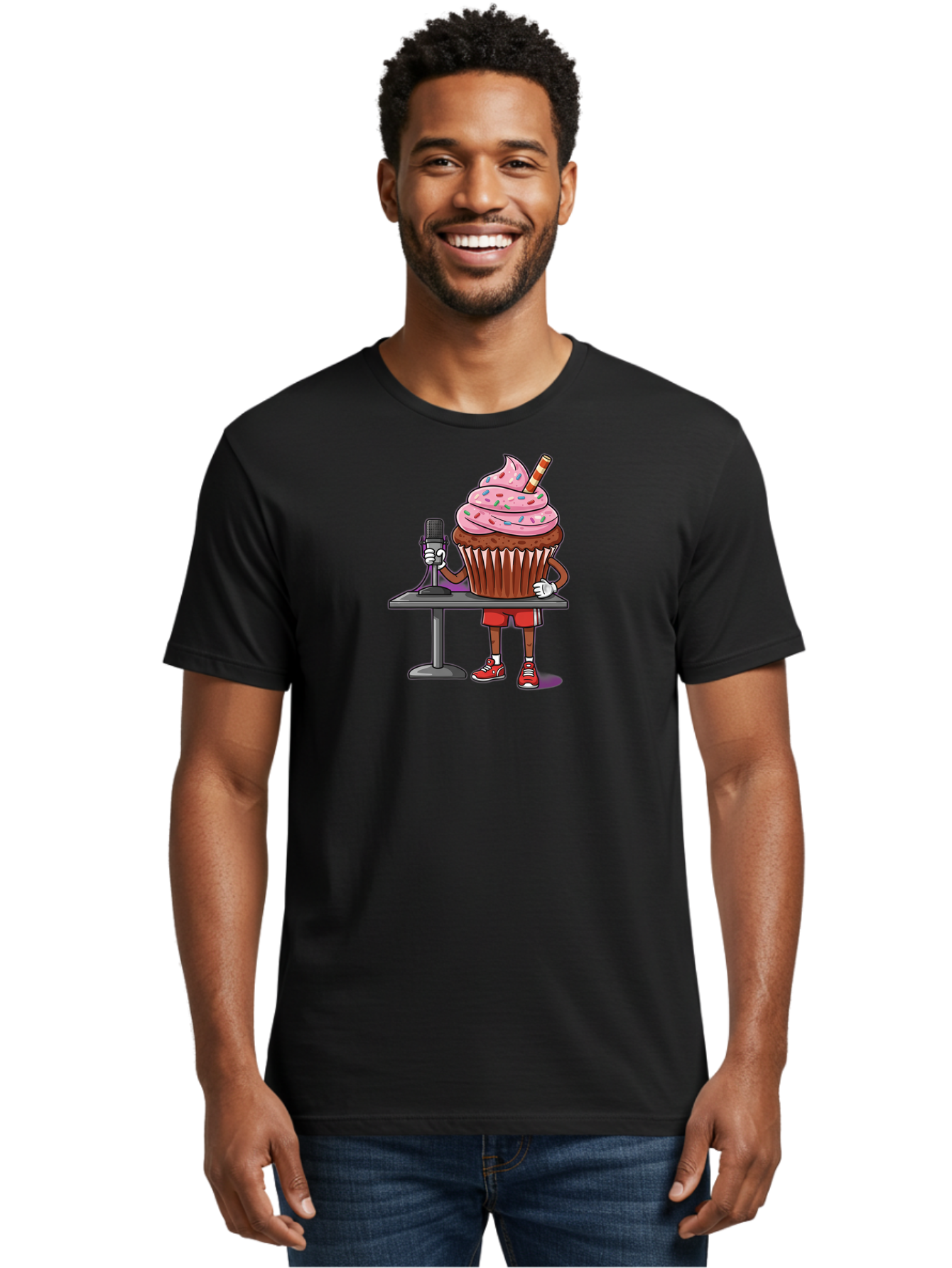 Cupcake-Dj-3 Men'S Graphic Tee, 100% Cotton, Comfortable Casual Summer Wear, Machine Washable, Vintage Camera, Old Camera, Antique Camera, Black Camera, Classic Photography, Photography Equipment, Nostalgic Device, Film Camera, Camera Art Bah853