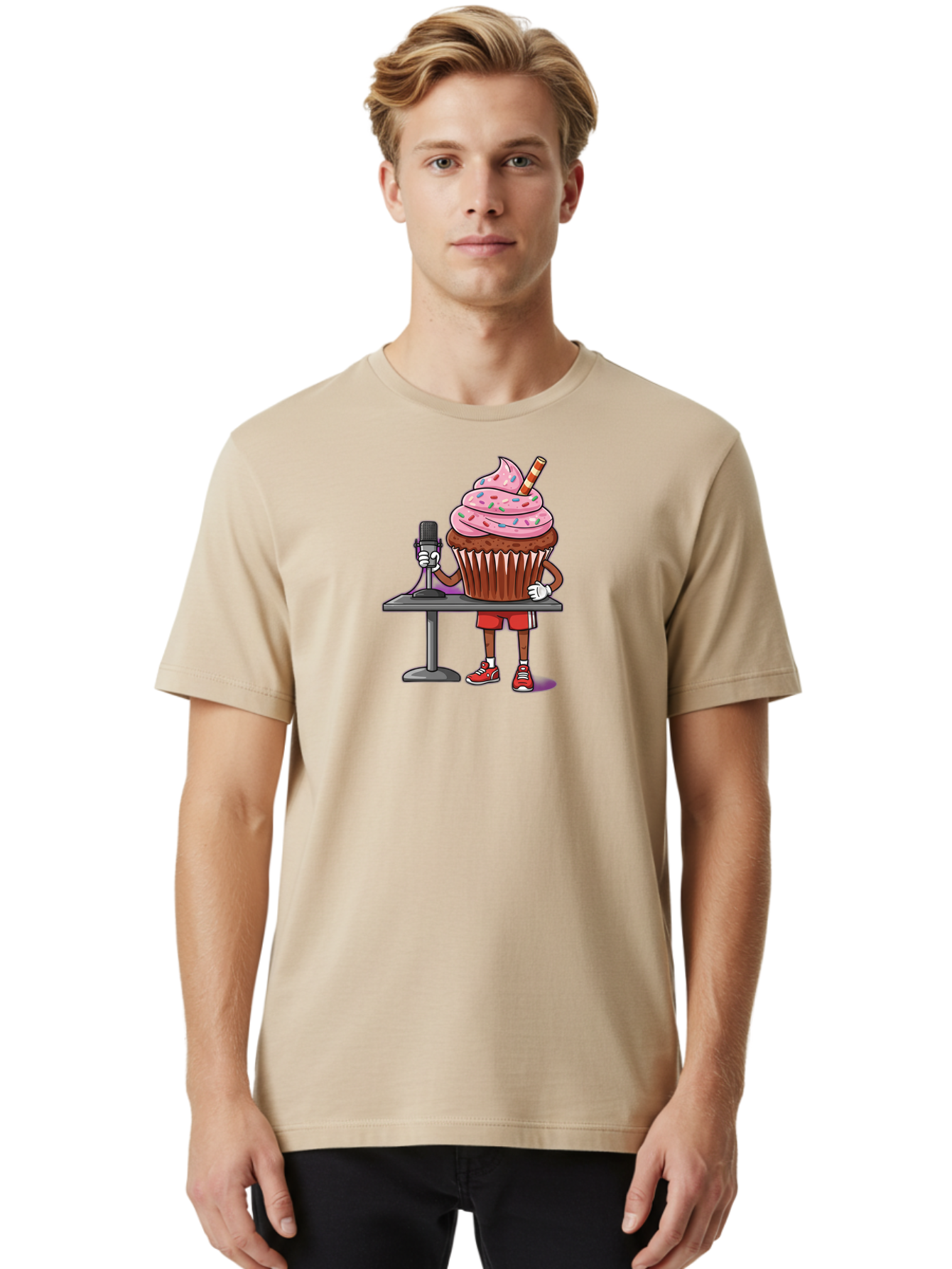 Cupcake-Dj-3 Men'S Graphic Tee, 100% Cotton, Comfortable Casual Summer Wear, Machine Washable, Vintage Camera, Old Camera, Antique Camera, Black Camera, Classic Photography, Photography Equipment, Nostalgic Device, Film Camera, Camera Art Bah853