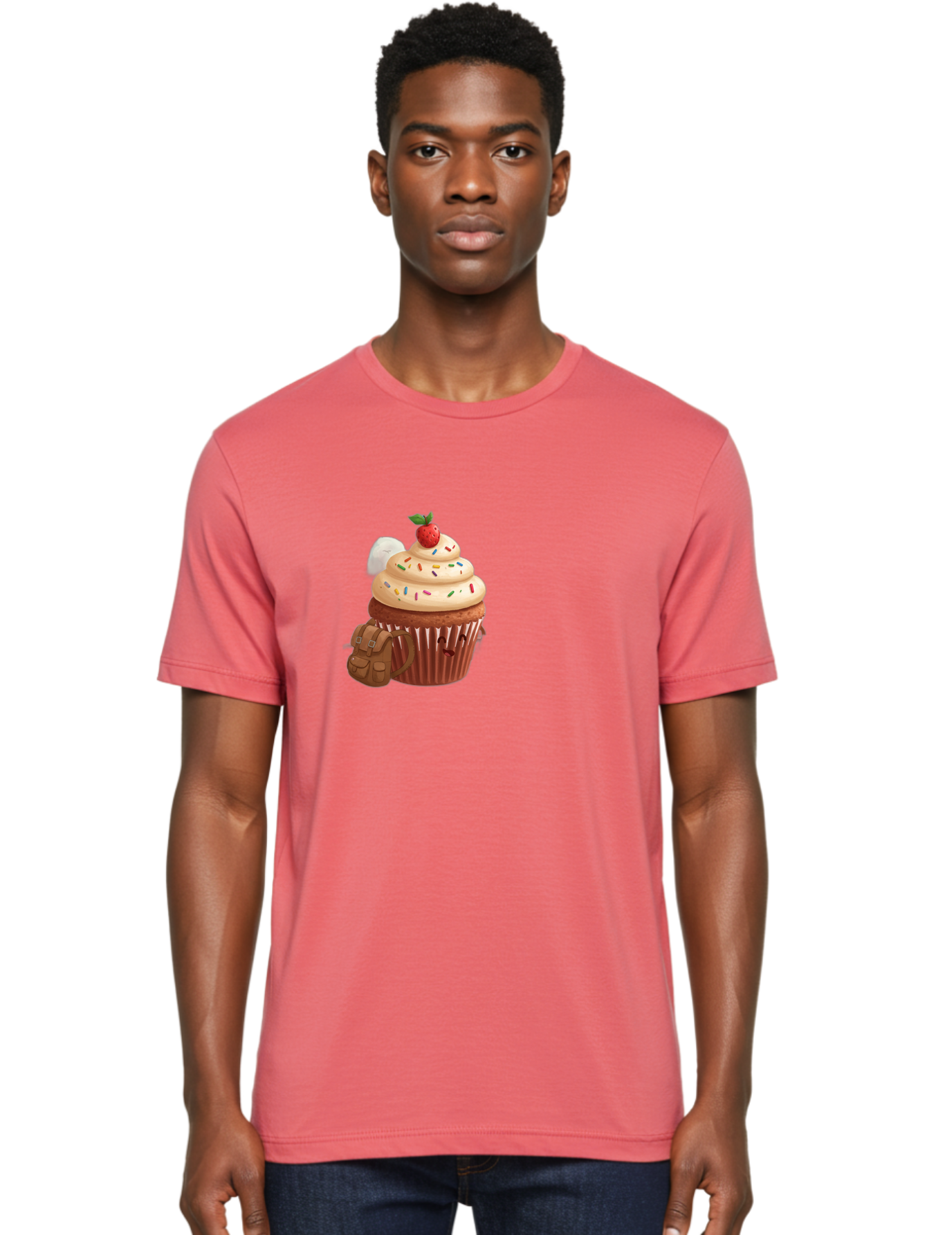 Cupcake-With-Backpack Men'S Graphic Tee, 100% Cotton, Comfortable Casual Summer Wear, Machine Washable, Vintage Camera, Old Camera, Antique Camera, Black Camera, Classic Photography, Photography Equipment, Nostalgic Device, Film Camera, Bah866