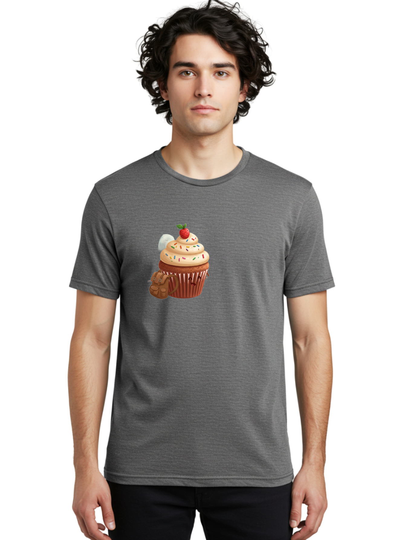 Cupcake-With-Backpack Men'S Graphic Tee, 100% Cotton, Comfortable Casual Summer Wear, Machine Washable, Vintage Camera, Old Camera, Antique Camera, Black Camera, Classic Photography, Photography Equipment, Nostalgic Device, Film Camera, Bah866