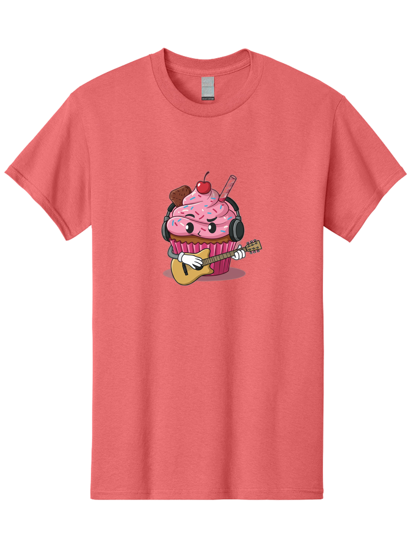 Cupcake-With-Guitar Men'S Graphic Tee, 100% Cotton, Comfortable Casual Summer Wear, Machine Washable, Vintage Camera, Old Camera, Antique Camera, Black Camera, Classic Photography, Photography Equipment, Nostalgic Device, Film Camera, Bah867