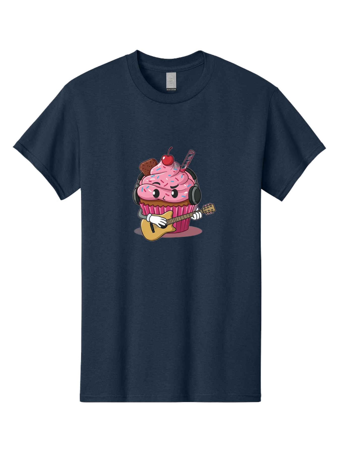 Cupcake-With-Guitar Men'S Graphic Tee, 100% Cotton, Comfortable Casual Summer Wear, Machine Washable, Vintage Camera, Old Camera, Antique Camera, Black Camera, Classic Photography, Photography Equipment, Nostalgic Device, Film Camera, Bah867