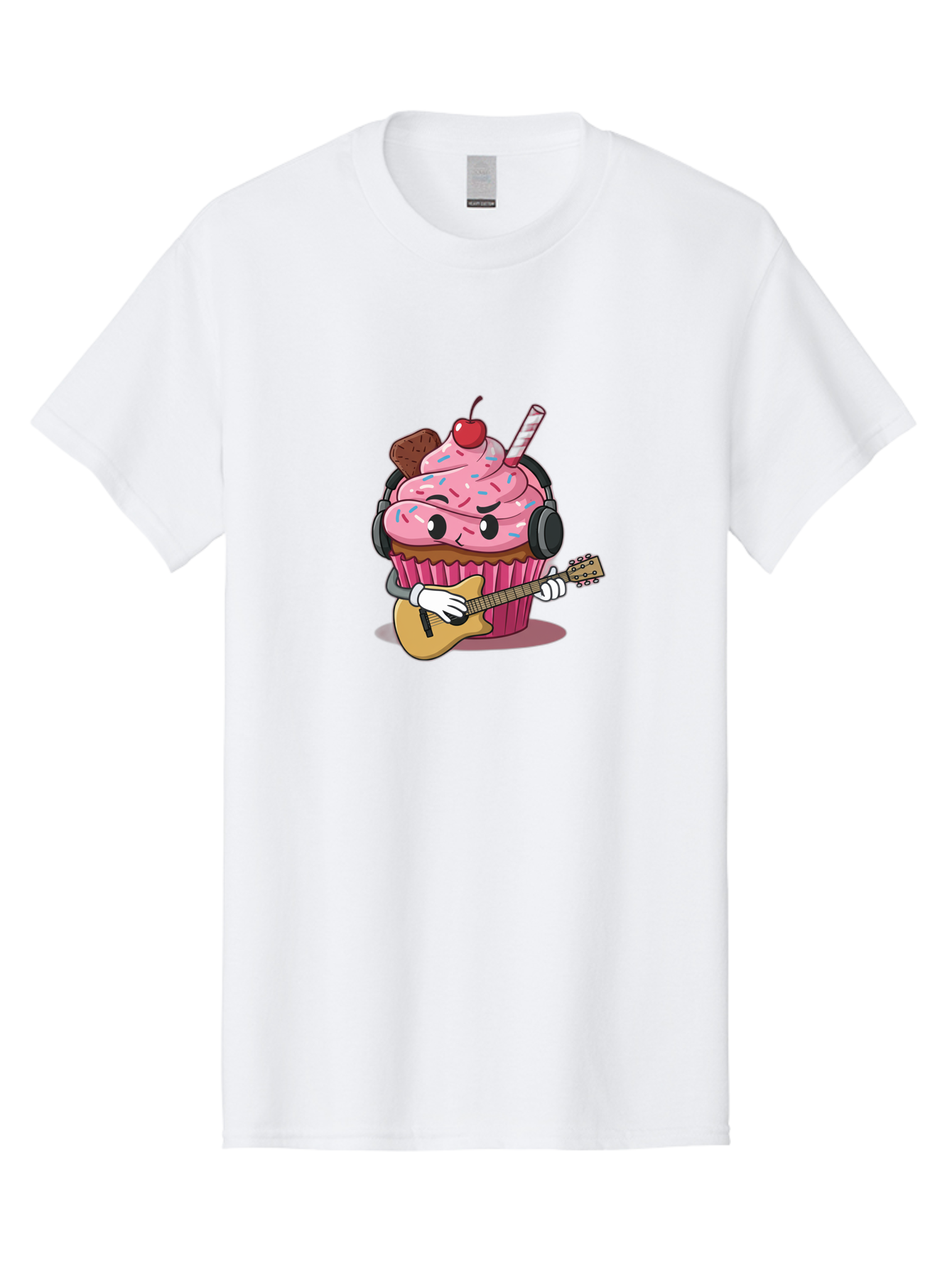 Cupcake-With-Guitar Men'S Graphic Tee, 100% Cotton, Comfortable Casual Summer Wear, Machine Washable, Vintage Camera, Old Camera, Antique Camera, Black Camera, Classic Photography, Photography Equipment, Nostalgic Device, Film Camera, Bah867