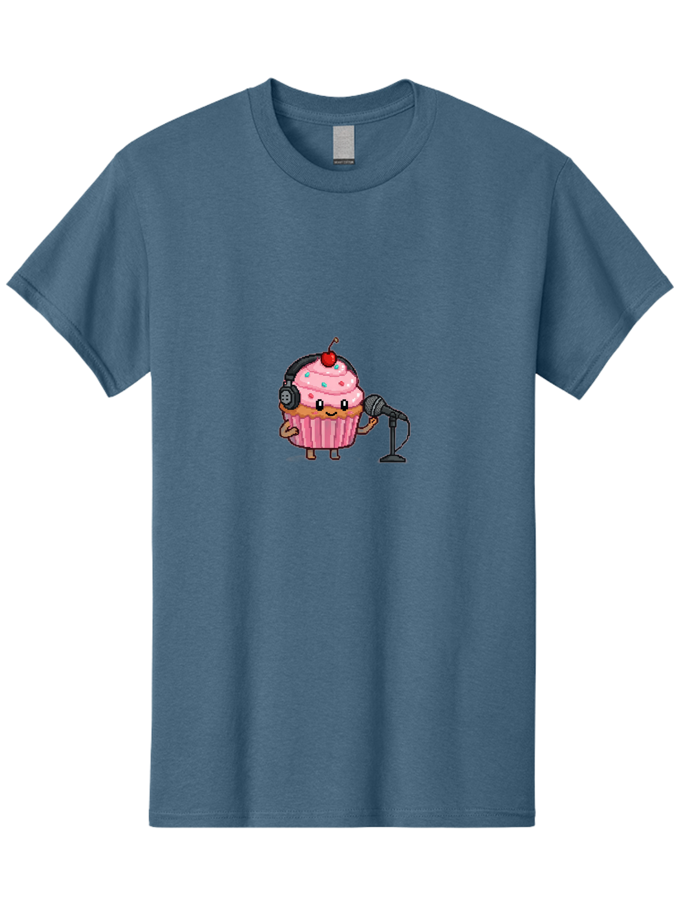 Cupcake-With-Headphones-1 Men'S Graphic Tee, 100% Cotton, Comfortable Casual Summer Wear, Machine Washable, Vintage Camera, Old Camera, Antique Camera, Black Camera, Classic Photography, Photography Equipment, Nostalgic Device, Film Camera, Bah868