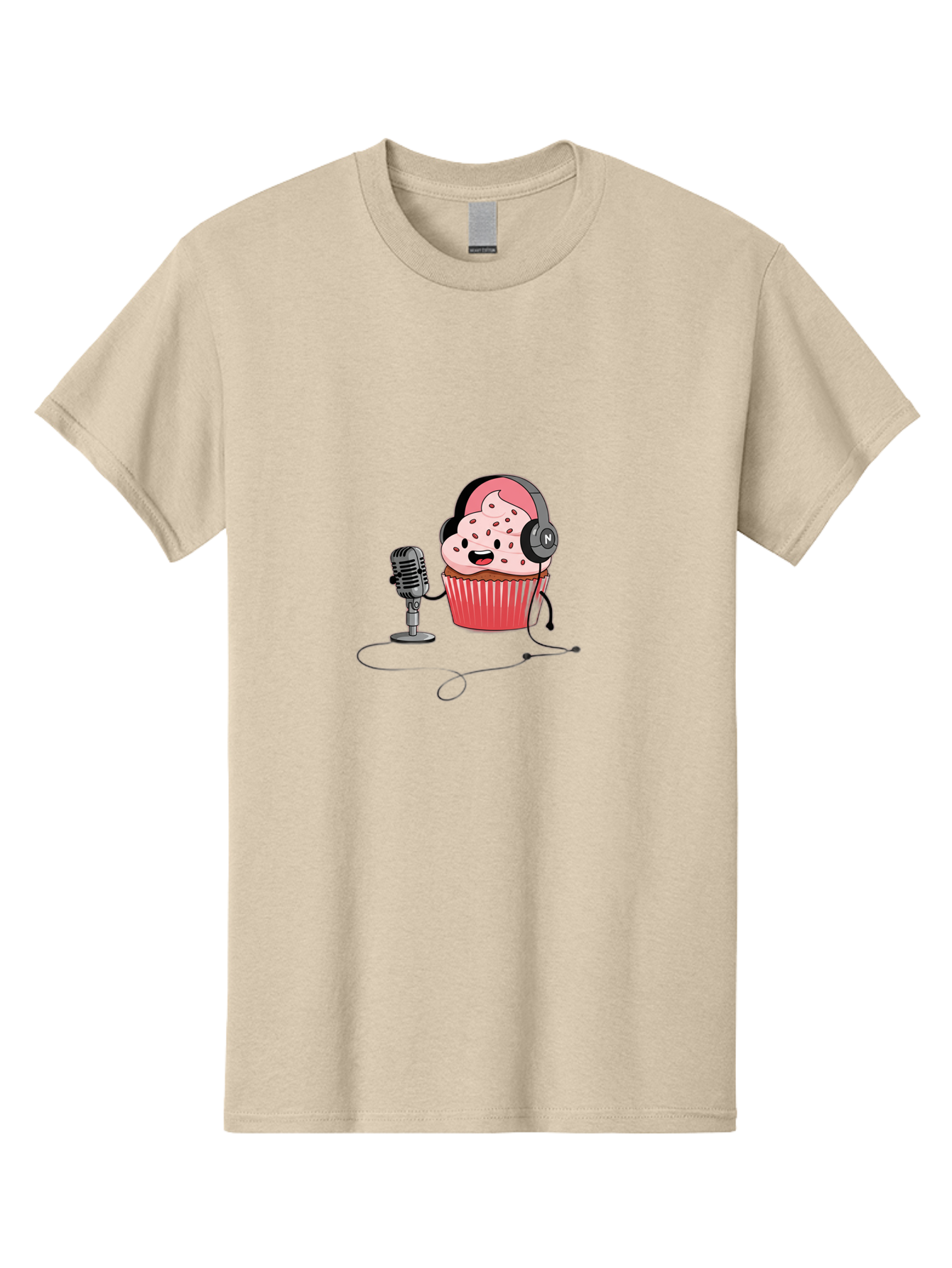 Cupcake-With-Headphones Men'S Graphic Tee, 100% Cotton, Comfortable Casual Summer Wear, Machine Washable, Vintage Camera, Old Camera, Antique Camera, Black Camera, Classic Photography, Photography Equipment, Nostalgic Device, Film Camera, Bah869