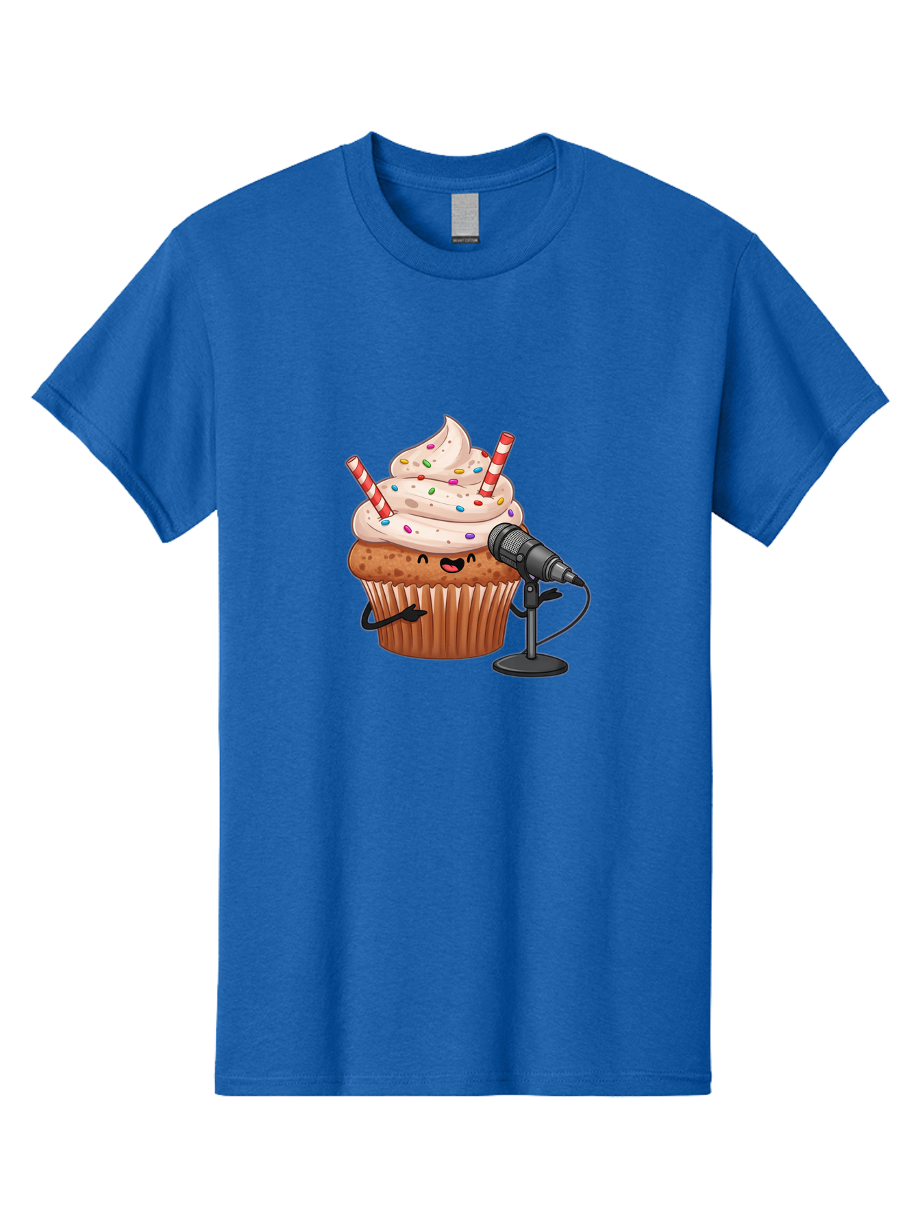 Cupcake-With-Microphone-1 Men'S Graphic Tee, 100% Cotton, Comfortable Casual Summer Wear, Machine Washable, Vintage Camera, Old Camera, Antique Camera, Black Camera, Classic Photography, Photography Equipment, Nostalgic Device, Film Camera, Bah870