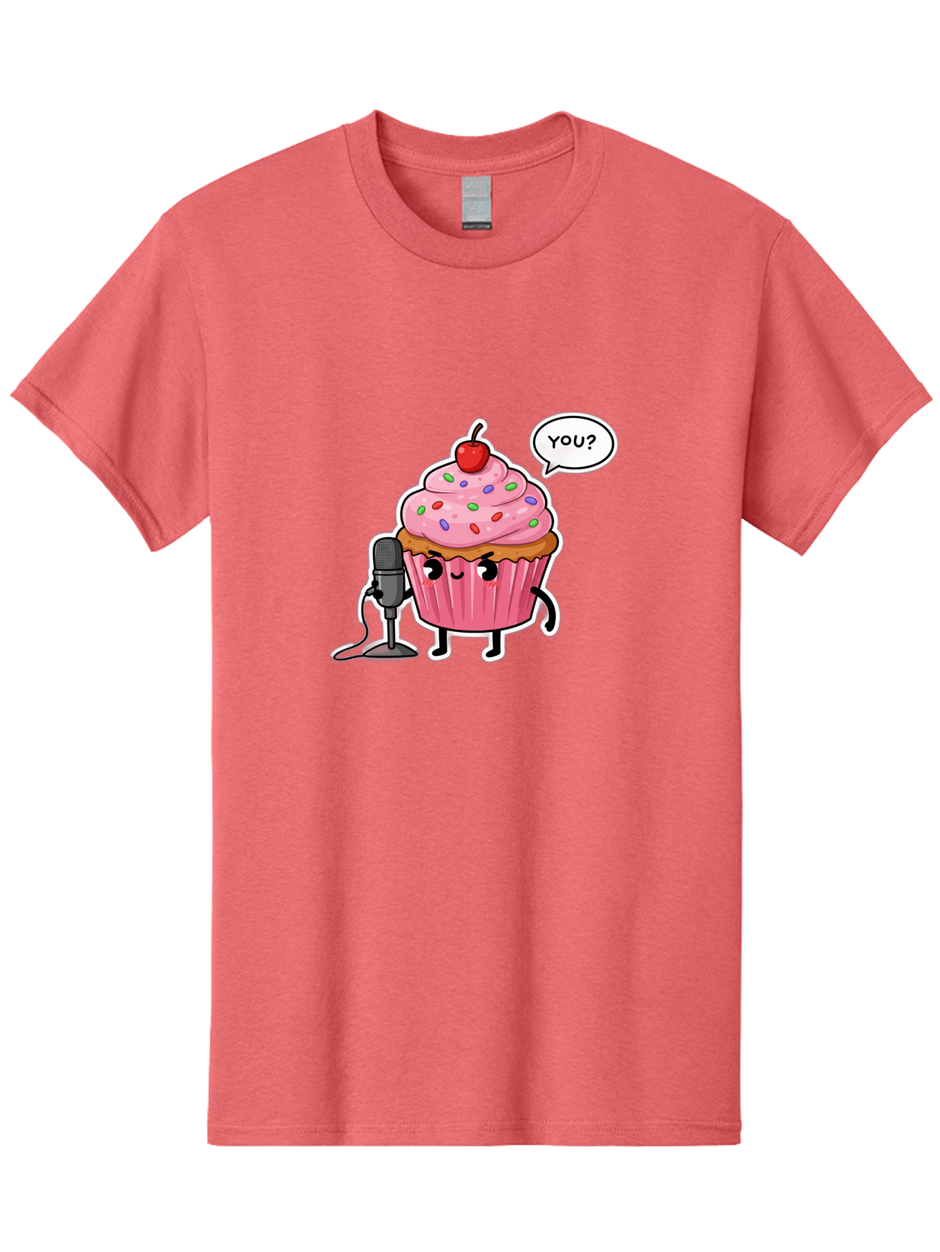 Cupcake-With-Microphone Men'S Graphic Tee, 100% Cotton, Comfortable Casual Summer Wear, Machine Washable, Vintage Camera, Old Camera, Antique Camera, Black Camera, Classic Photography, Photography Equipment, Nostalgic Device, Film Camera, Bah871