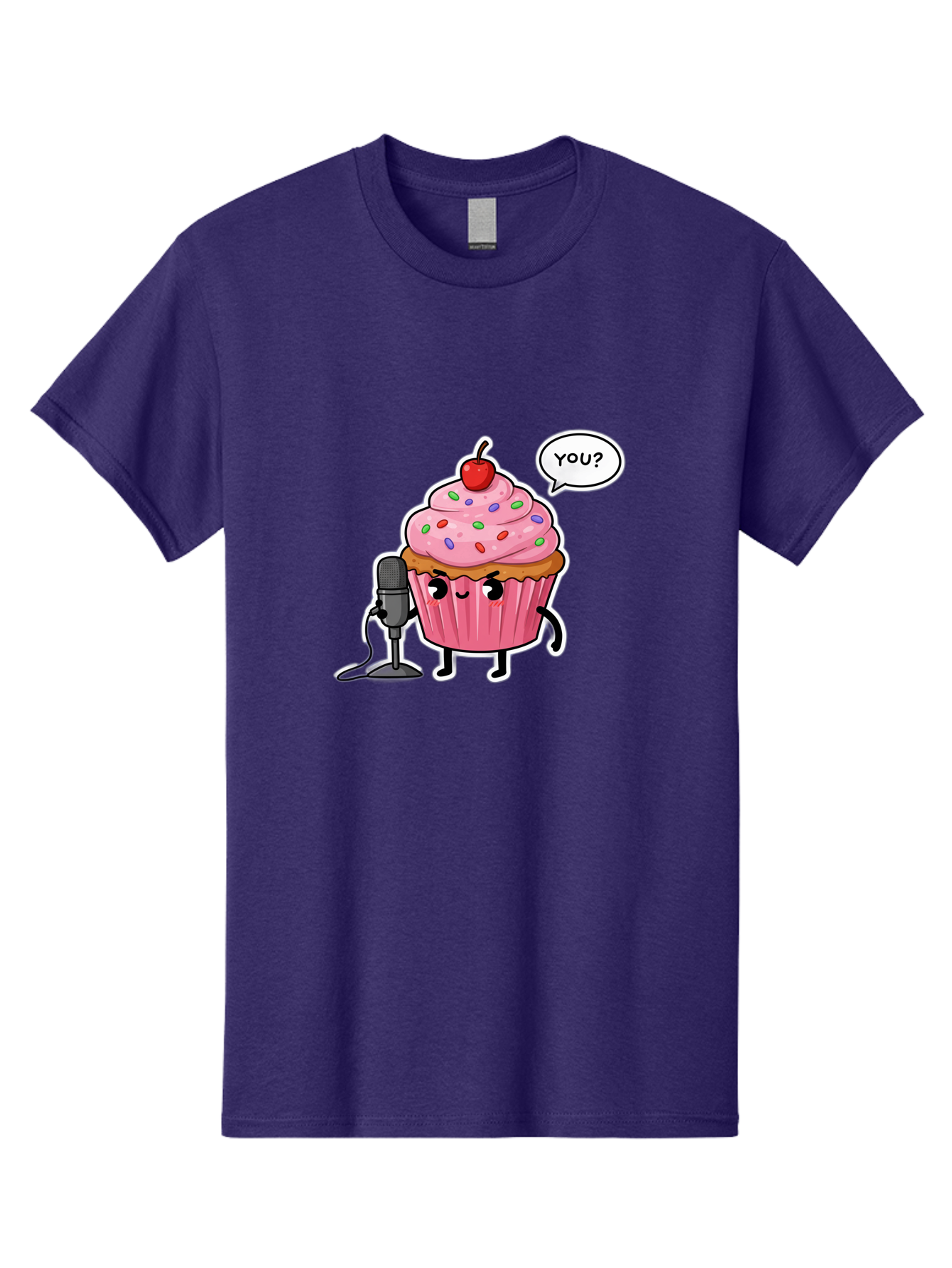 Cupcake-With-Microphone Men'S Graphic Tee, 100% Cotton, Comfortable Casual Summer Wear, Machine Washable, Vintage Camera, Old Camera, Antique Camera, Black Camera, Classic Photography, Photography Equipment, Nostalgic Device, Film Camera, Bah871