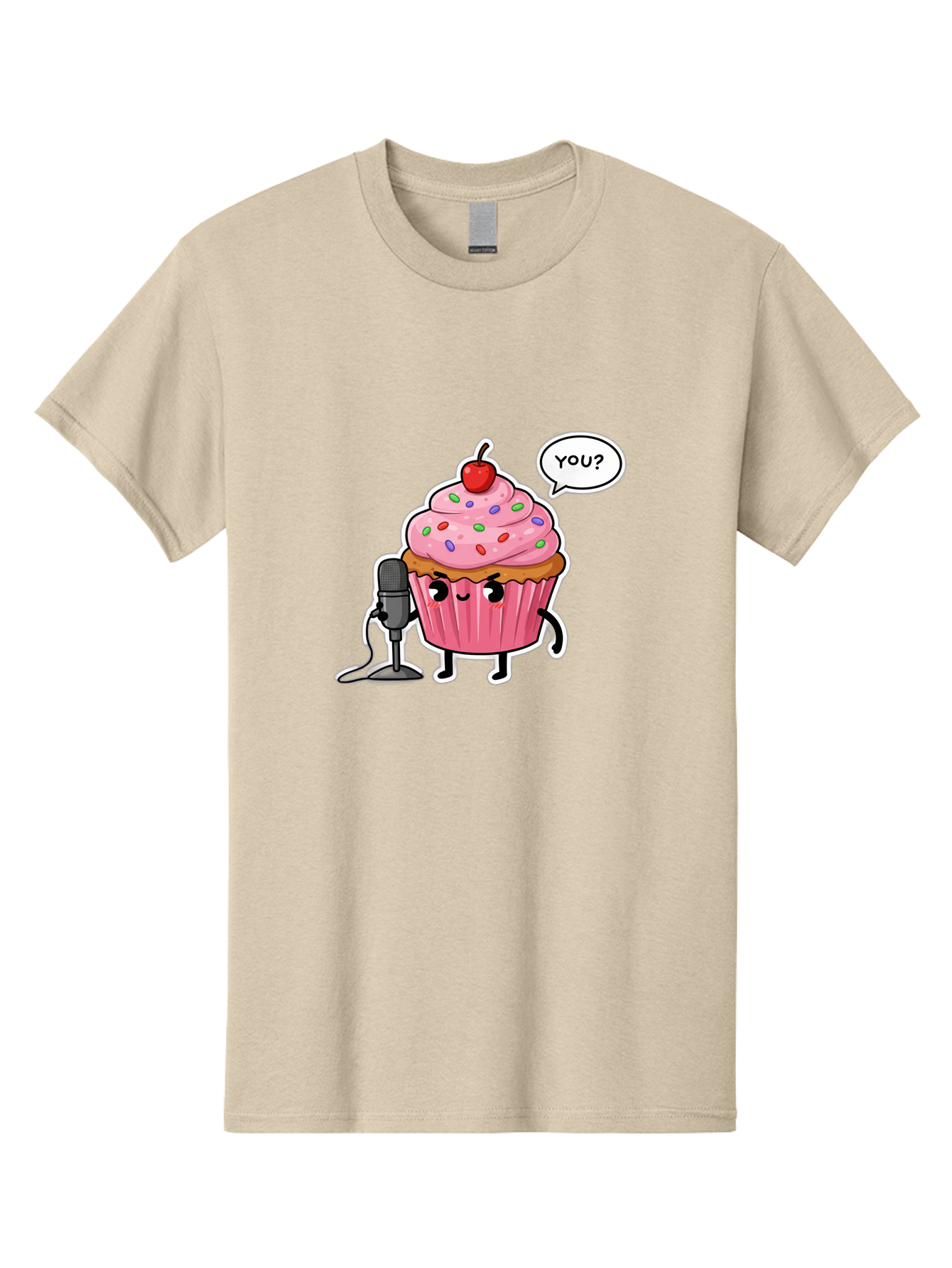 Cupcake-With-Microphone Men'S Graphic Tee, 100% Cotton, Comfortable Casual Summer Wear, Machine Washable, Vintage Camera, Old Camera, Antique Camera, Black Camera, Classic Photography, Photography Equipment, Nostalgic Device, Film Camera, Bah871