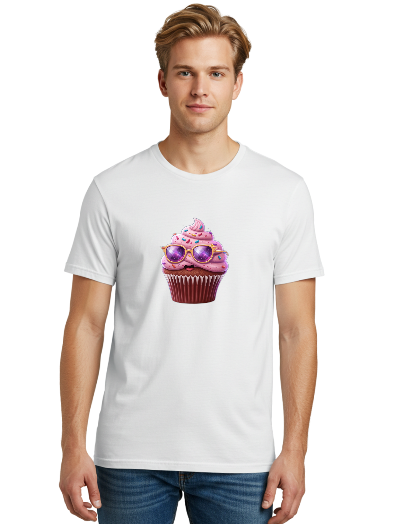 Cupcake-With-Sunglasses-1 Men'S Graphic Tee, 100% Cotton, Comfortable Casual Summer Wear, Machine Washable, Vintage Camera, Old Camera, Antique Camera, Black Camera, Classic Photography, Photography Equipment, Nostalgic Device, Film Camera, Bah872
