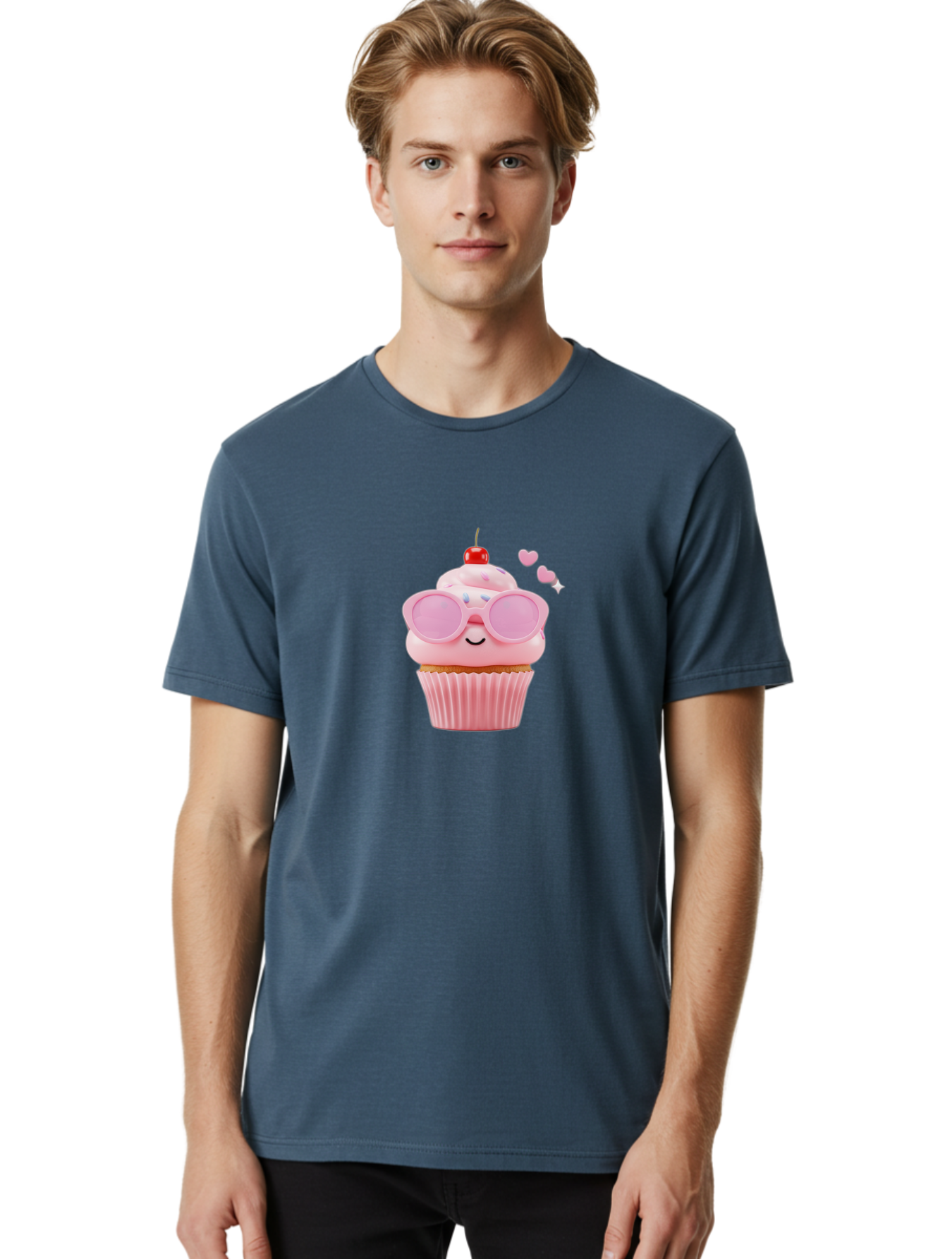 Cupcake-With-Sunglasses-2 Men'S Graphic Tee, 100% Cotton, Comfortable Casual Summer Wear, Machine Washable, Vintage Camera, Old Camera, Antique Camera, Black Camera, Classic Photography, Photography Equipment, Nostalgic Device, Film Camera, Bah873