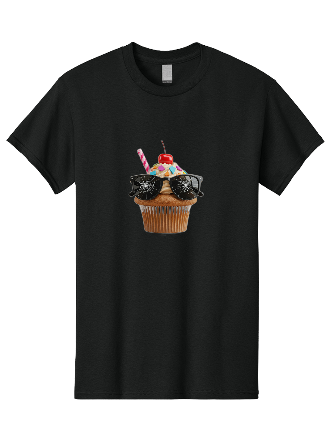 Cupcake-With-Sunglasses-4 Men'S Graphic Tee, 100% Cotton, Comfortable Casual Summer Wear, Machine Washable, Vintage Camera, Old Camera, Antique Camera, Black Camera, Classic Photography, Photography Equipment, Nostalgic Device, Film Camera, Bah875