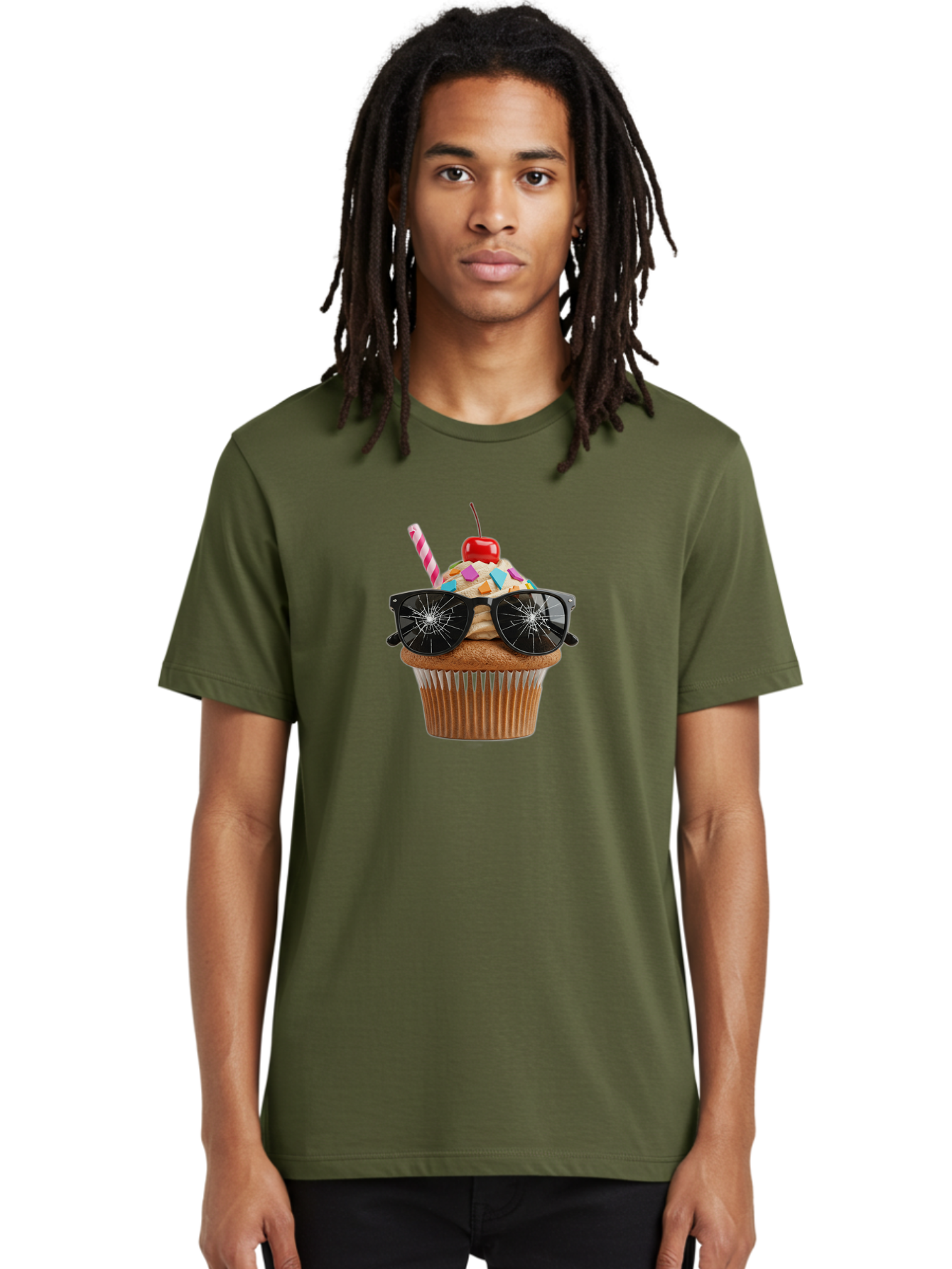 Cupcake-With-Sunglasses-4 Men'S Graphic Tee, 100% Cotton, Comfortable Casual Summer Wear, Machine Washable, Vintage Camera, Old Camera, Antique Camera, Black Camera, Classic Photography, Photography Equipment, Nostalgic Device, Film Camera, Bah875
